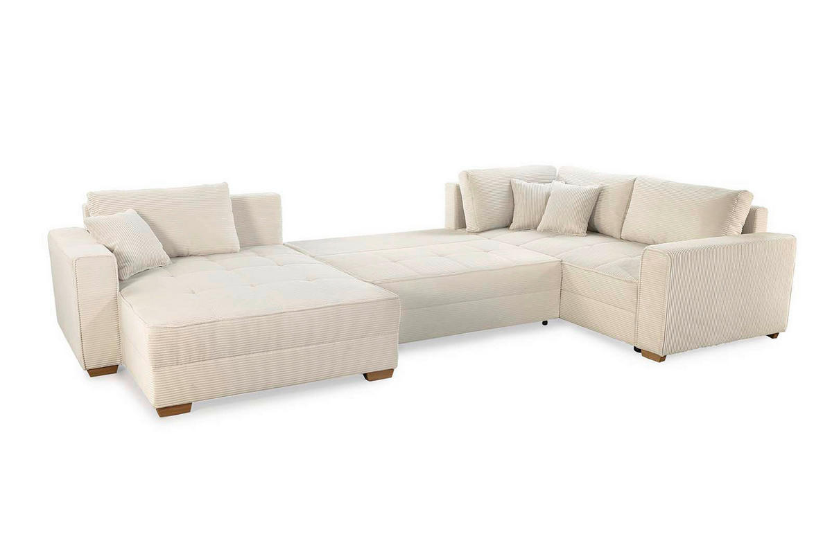 Wohnlandschaft beige Microfaser B/H/T: ca. 379x86x227 cm Brixen_Wohnlandschaft - beige (379,00/86,00/227,00cm)