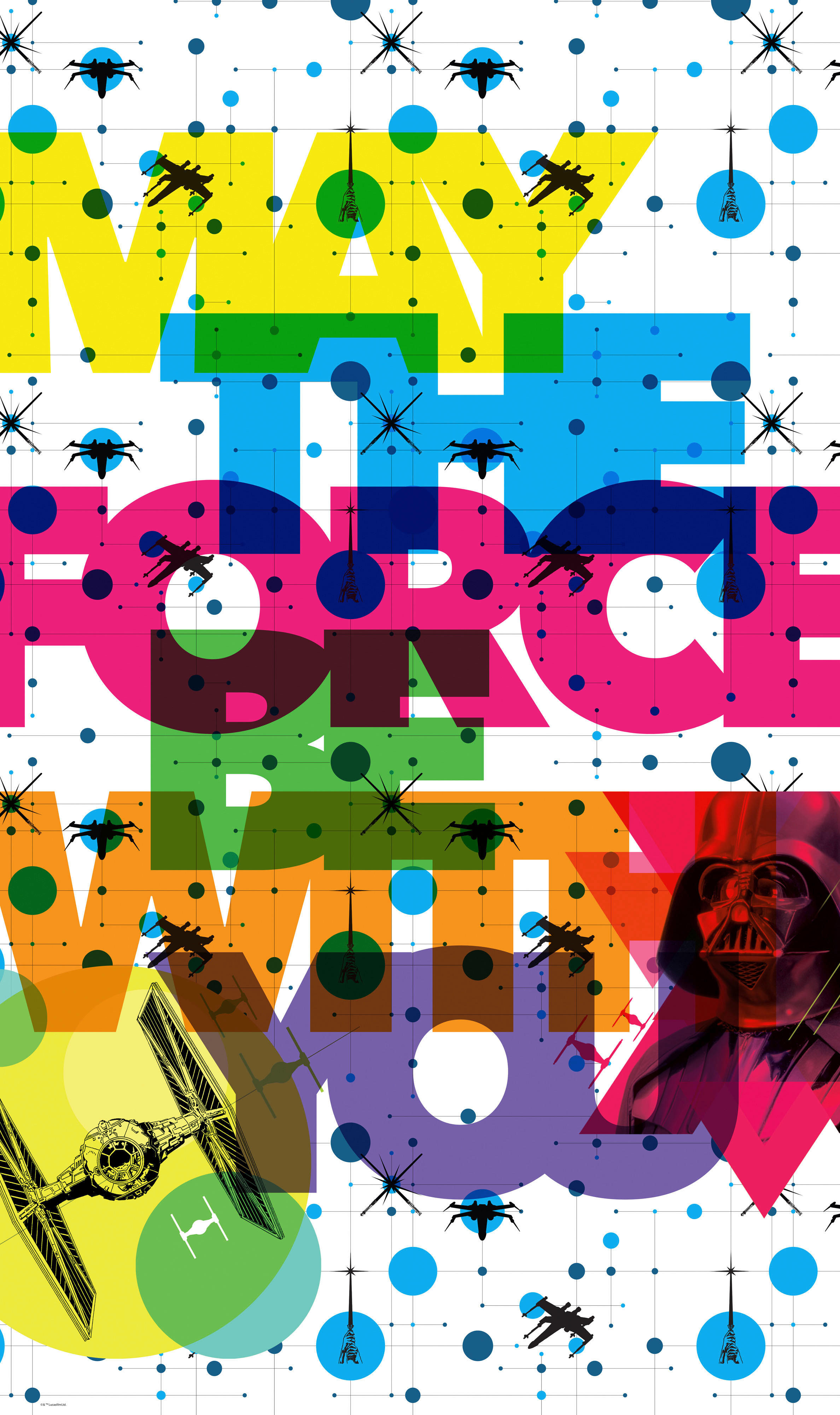 Komar Fototapete Star Wars PopNeon Geometrics Vader B/L: ca. 120x200 cm Star Wars PopNeon Geometrics Vader - (120,00/200,00cm) - Komar