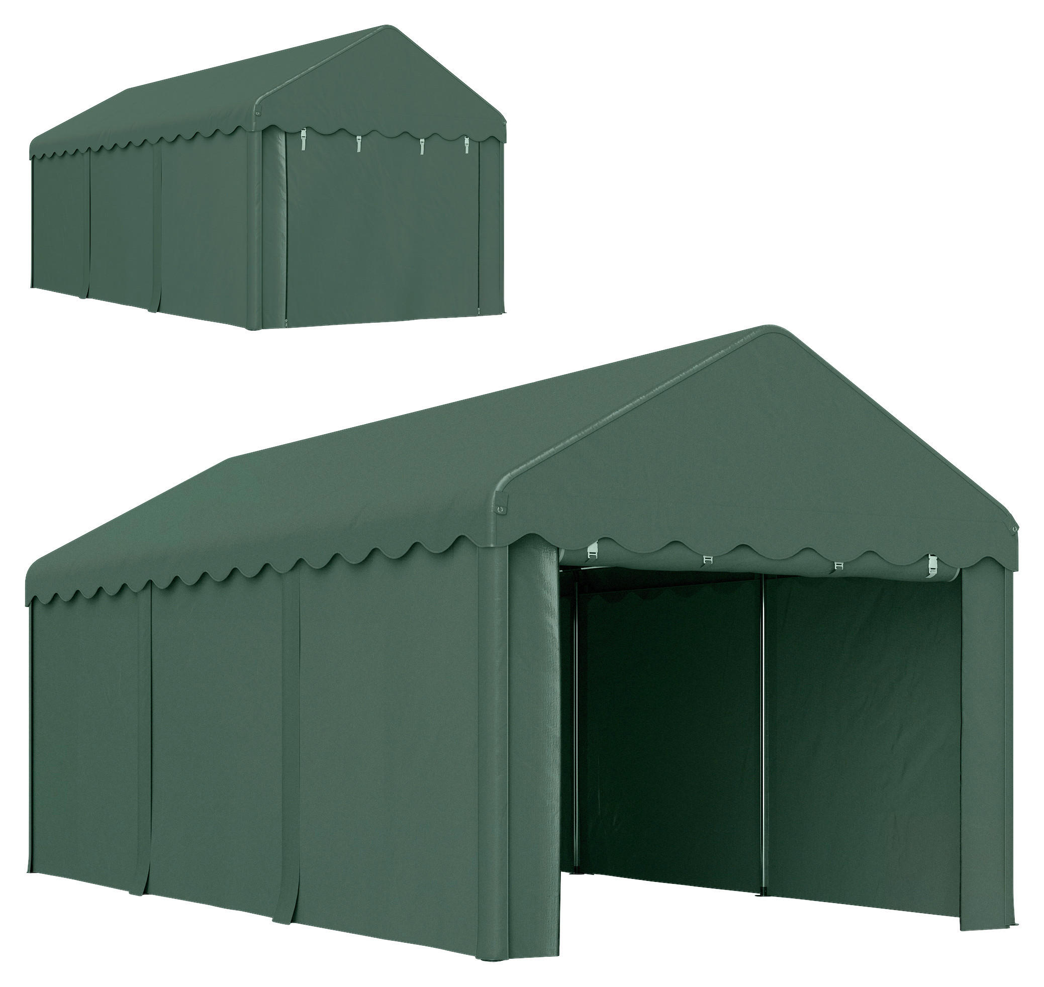 Outsunny Carport B/H/L: ca. 300x280x594 cm Carport - grün (594,00/300,00/280,00cm) - Outsunny