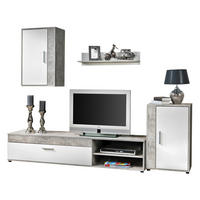 Wohnwand Lima Beton Optik weiß B/H/T: ca. 230x170x42 cm Lima - weiß (230,00/170,00/42,00cm)