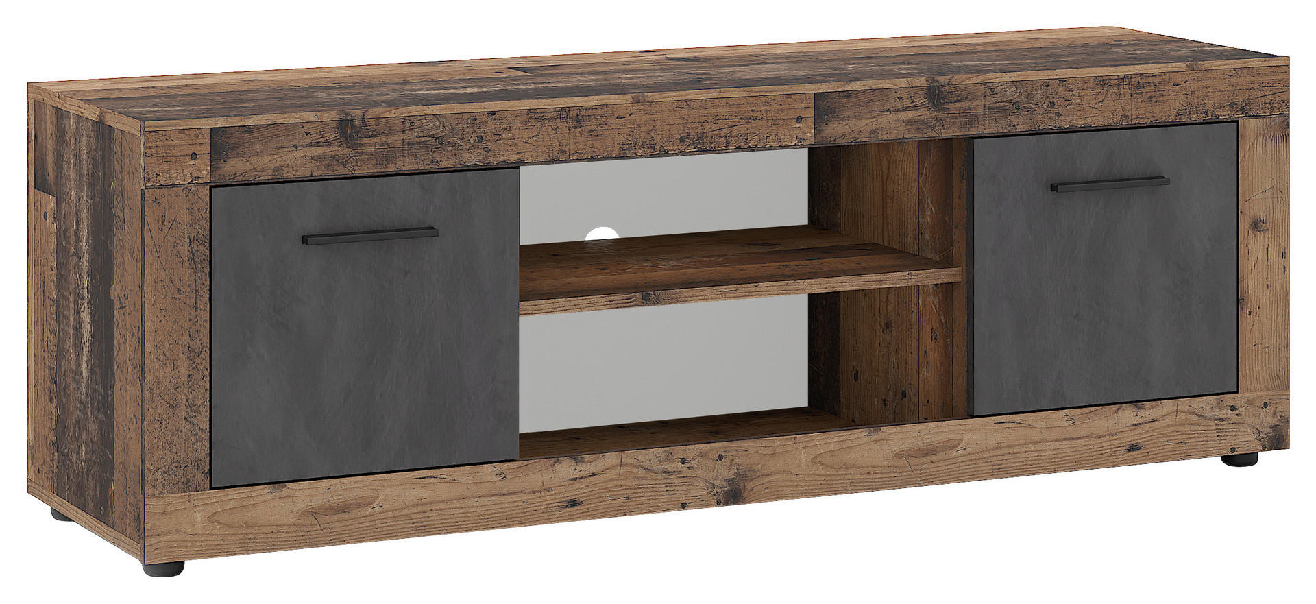 TV-Lowboard LUNA 2D Eiche Old Wood Nachbildung Eiche Matera Nachbildung Beton Optik B/H/T: ca. 140x40x40 cm LUNA 2D - Eiche/Beton (140,00/40,00/40,00cm) - WIPMEB