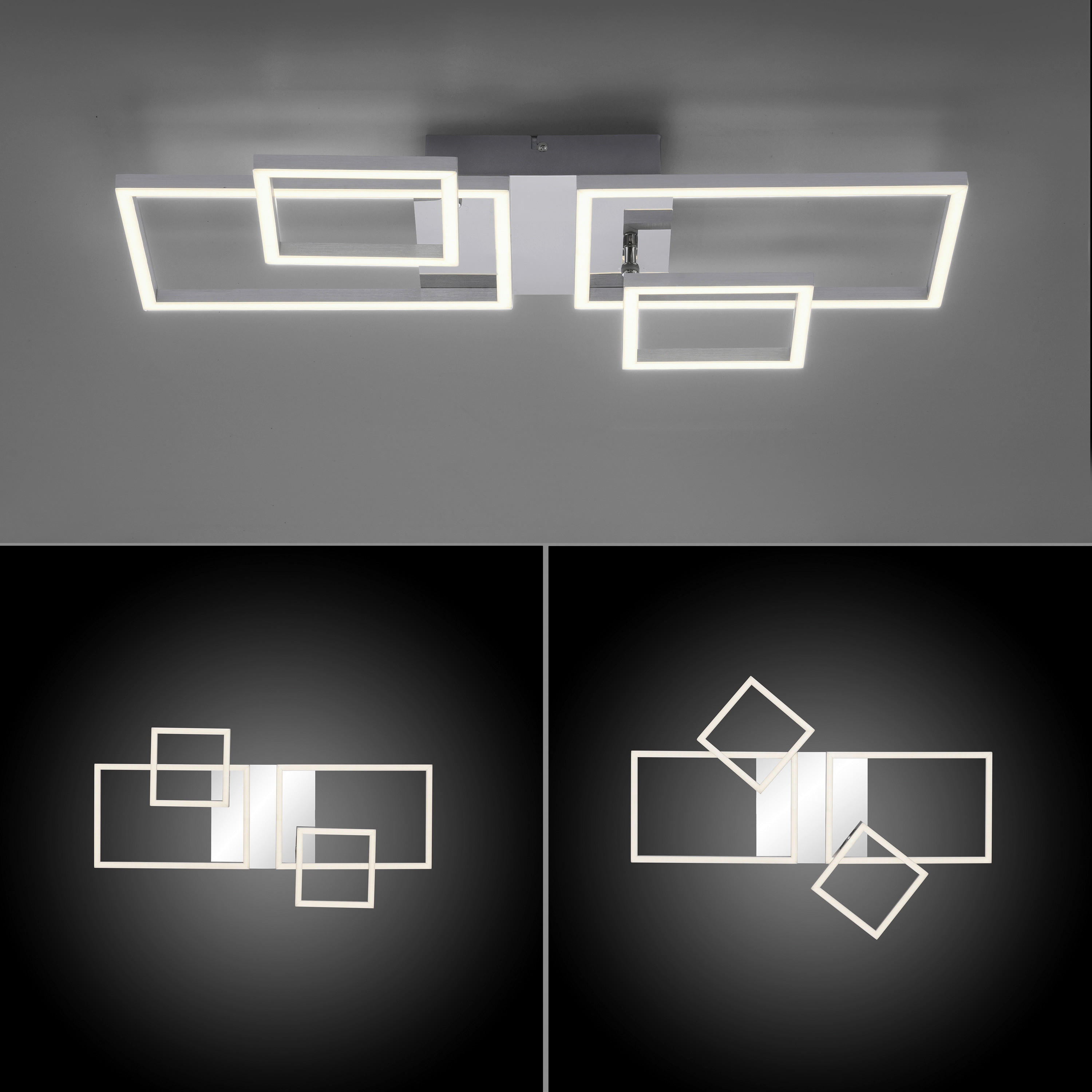 Thumbnail - Just Light Deckenleuchte 14030-55  Iven stahlfarbig Kunststoff Eisen Aluminium B/H/L: ca. 34x7x65 cm