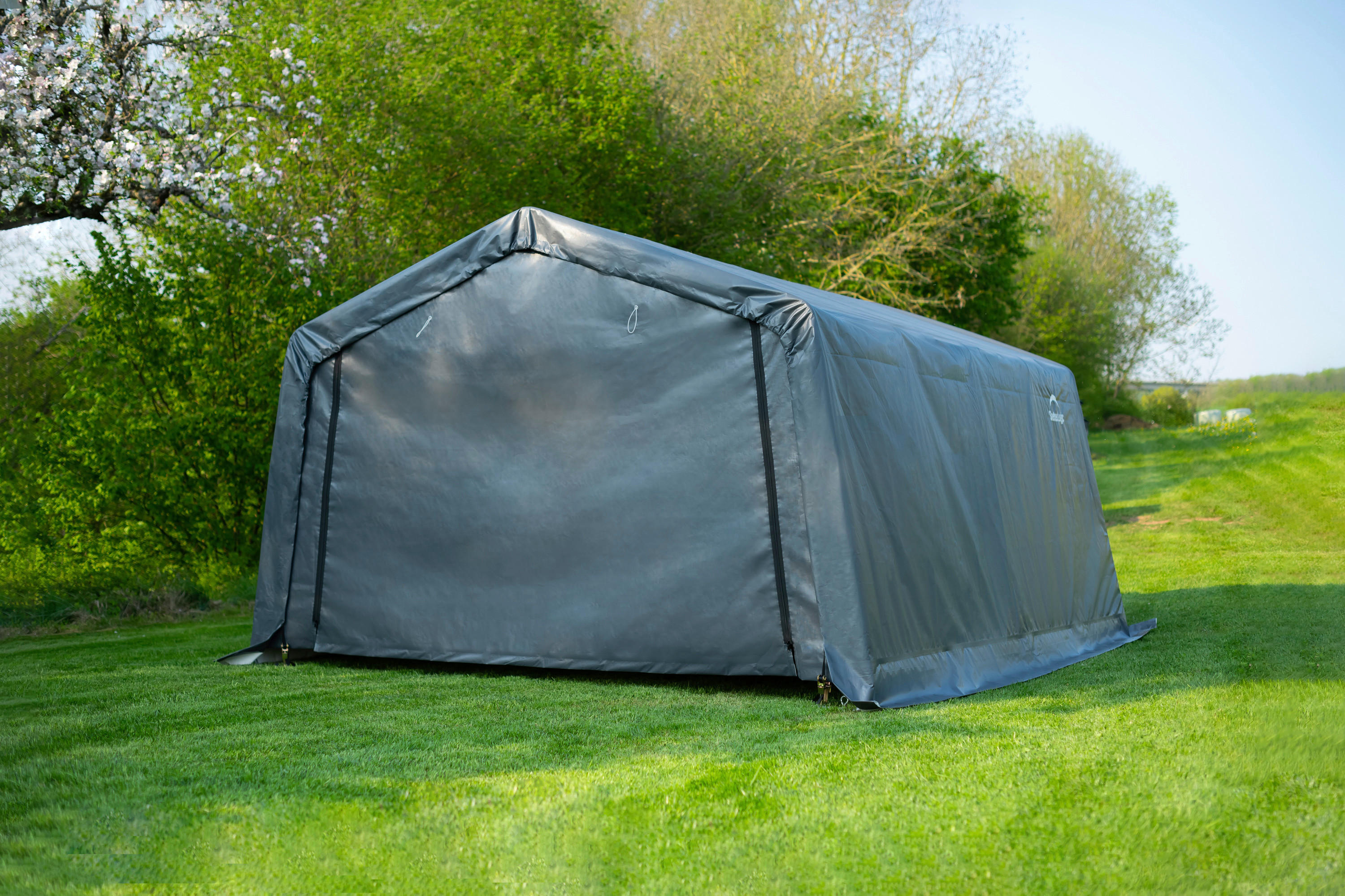 ShelterLogic Weidezelt 18m² grau Kunststoff 18m² - grau - ShelterLogic