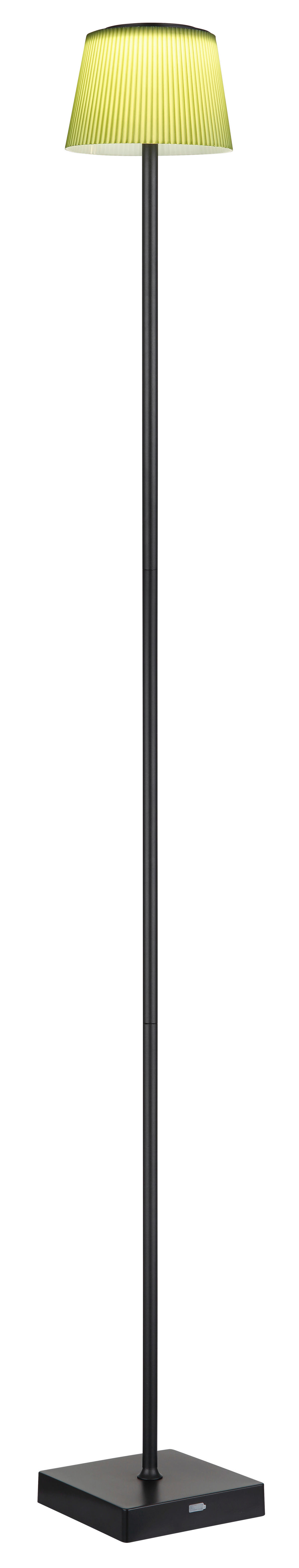 GLOBO LED-Stehleuchte dunkelgrün schwarz Kunststoff Metall B/H/T: ca. 14x120x14 cm 1 Brennstellen GREGOIR - schwarz/dunkelgrün (14,00/120,00/14,00cm) - GLOBO