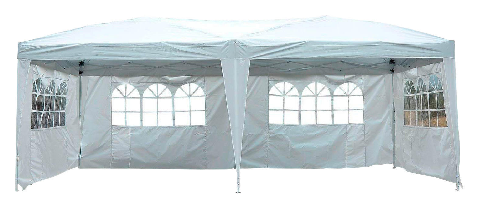 Outsunny Gartenpavillon weiß Stahl B/H/L: ca. 300x255x600 cm Gartenpavillon - weiß (600,00/300,00/255,00cm)