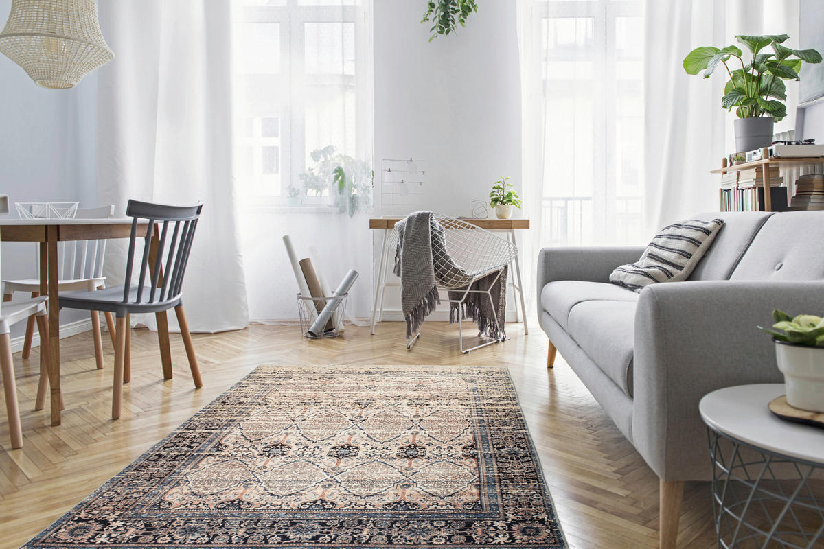 360Living Teppich Galaxy beige B/L: ca. 120x180 cm Galaxy - blau/beige (120,00/180,00cm) - 360Living