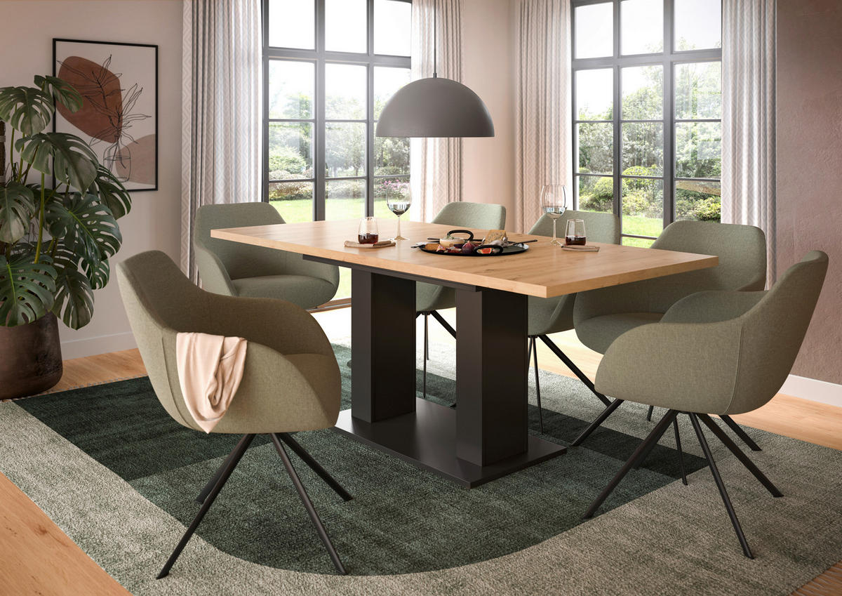 Esstisch MOTION grau Artisan Nachbildung B/H/T: ca. 150x76x90 cm MOTION - grau (150,00/76,00/90,00cm) - xonox.home
