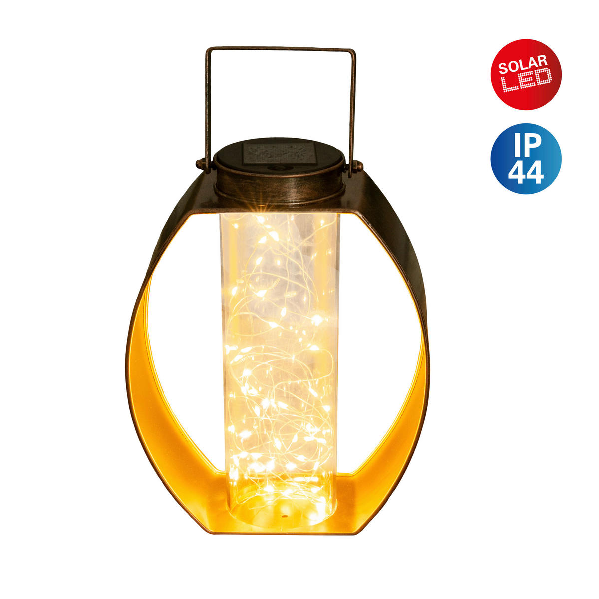 LED-Solarleuchte 5294101 gold Metall Acryl B/H/T: ca. 19,5x26x12,5 cm LED Solarleuchte FAIRYLIGHT - gold (19,50/26,00/12,50cm) - Näve Leuchten