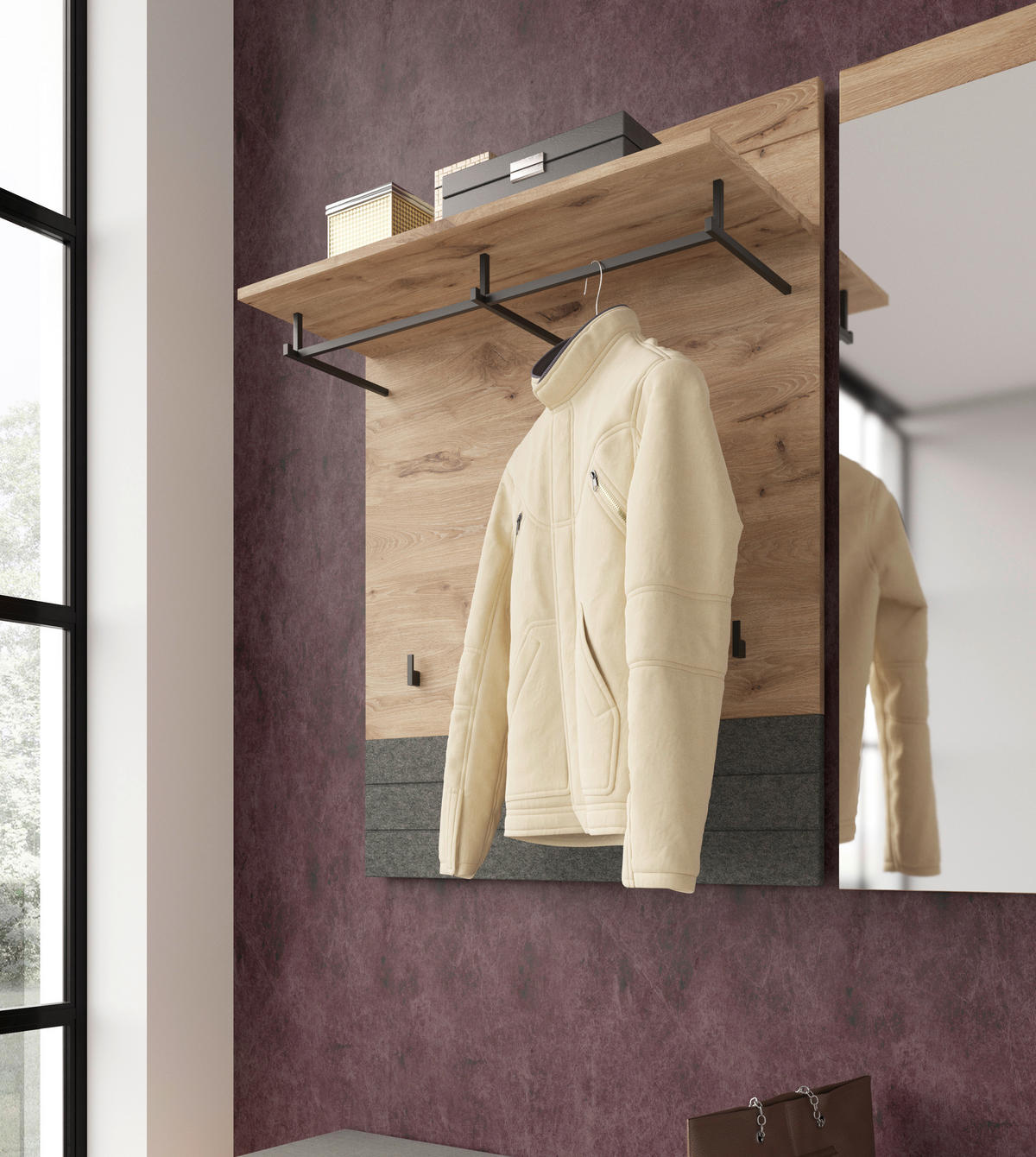 Garderobenpaneel Roxy Eiche Viking Nachbildung B/H/T: ca. 80x107x31 cm Roxy - (80,00/107,00/31,00cm)