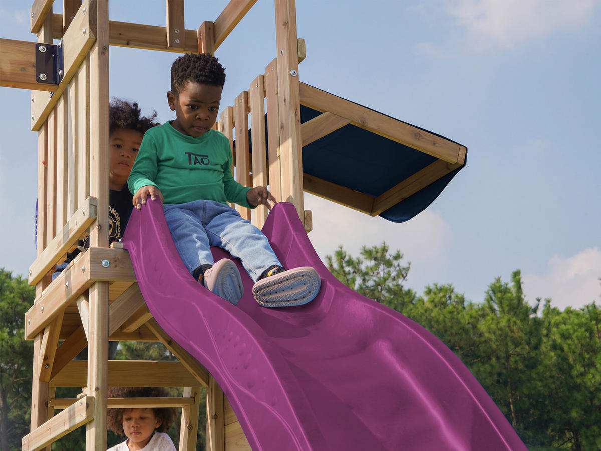 AXI Spielturm Malik braun B/H/L: ca. 345x270x336 cm Malik - lila/braun (336,00/345,00/270,00cm) - AXI