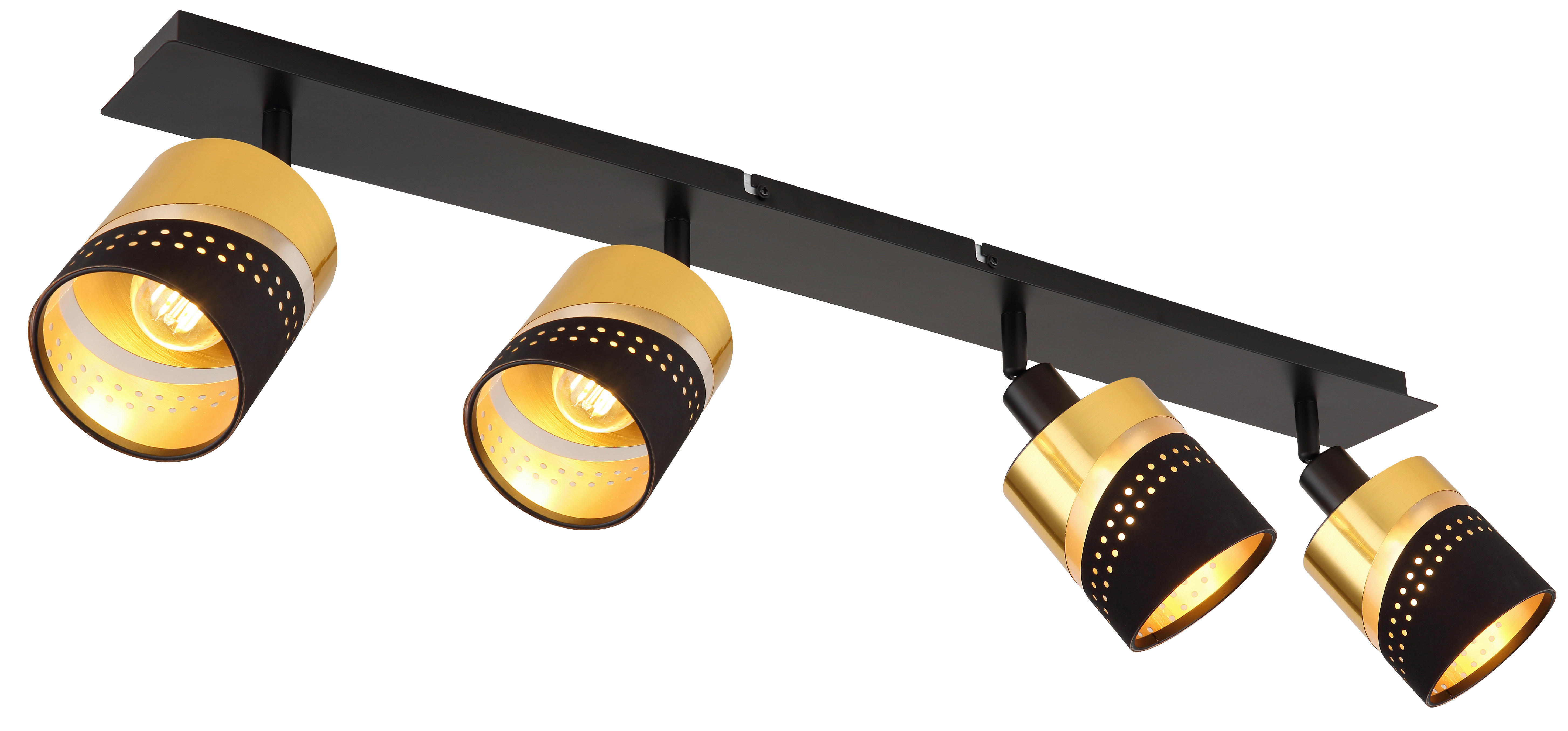 GLOBO Spot gold schwarz Kunststoff Metall B/H/T: ca. 9x20,5x80 cm E14 4 Brennstellen OR - gold/schwarz (9,00/20,50/80,00cm) - GLOBO