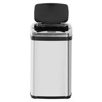 HOMCOM Mülleimer silber B/H/L: ca. 25x58x33 cm Automatik_Mülleimer silber - schwarz/silber (33,00/25,00/58,00cm) - HOMCOM