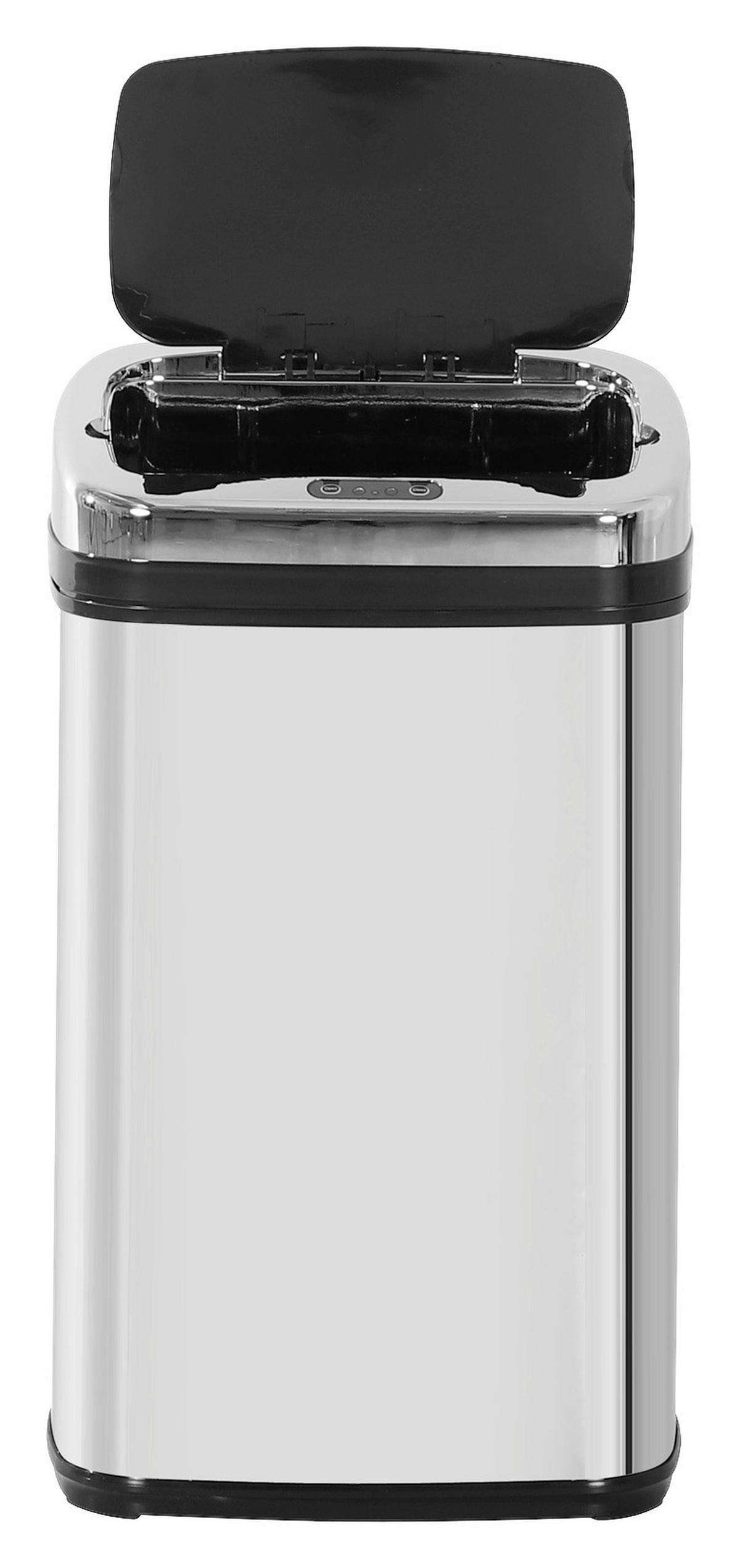 HOMCOM Mülleimer silber B/H/L: ca. 25x58x33 cm Automatik_Mülleimer silber - schwarz/silber (33,00/25,00/58,00cm) - HOMCOM