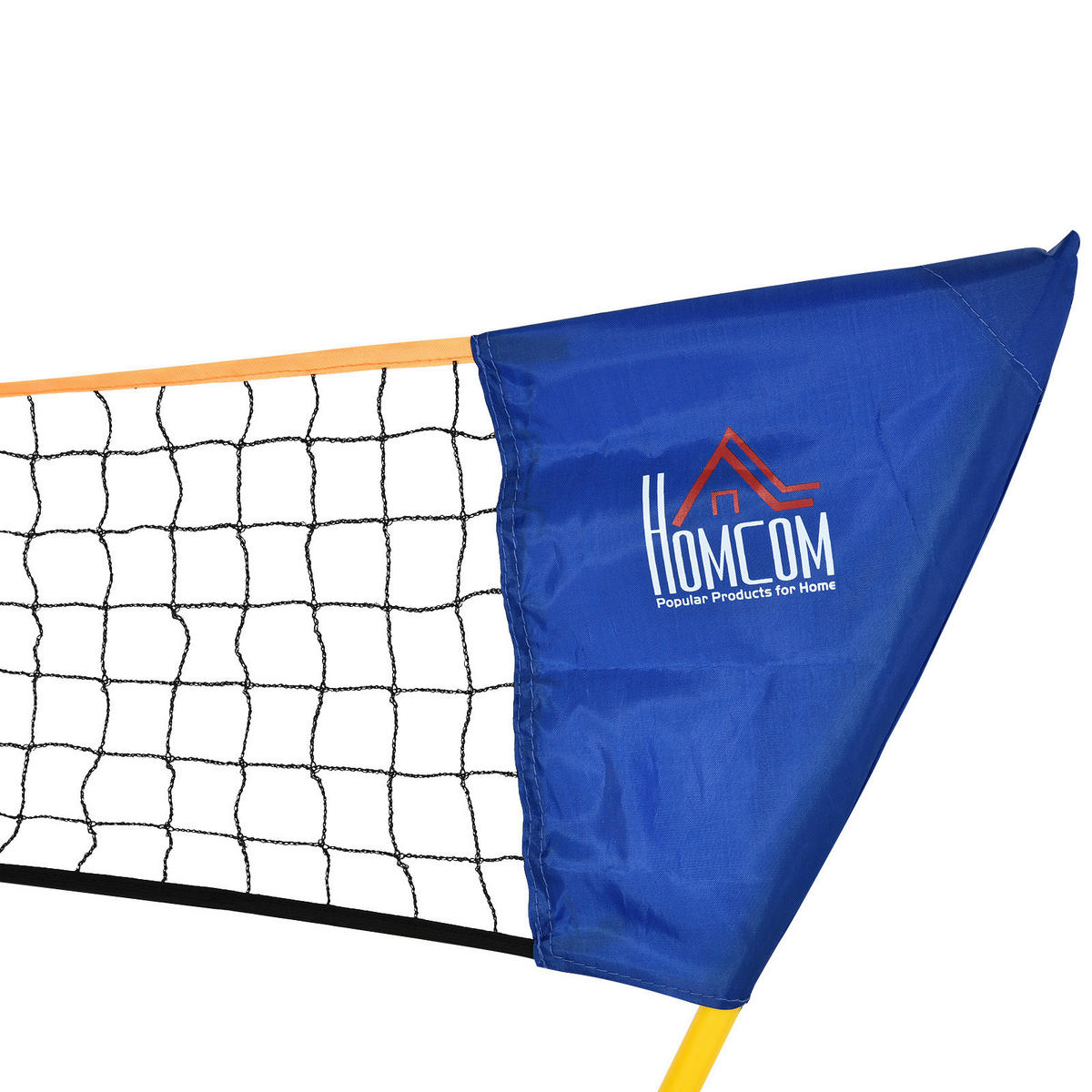 HOMCOM Badmintonnetz gelb B/H/T: ca. 280x157x33 cm Badmintonnetz mit 4 Schlägern - blau/gelb (280,00/157,00/33,00cm) - HOMCOM