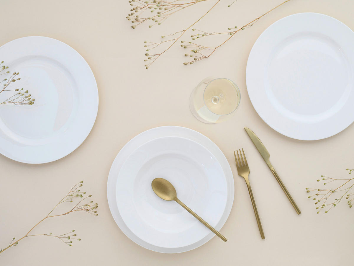 CreaTable Tafelservice Fleur Royal cremeweiß Porzellan 12 tlg. Fleur Royal - cremeweiß - CreaTable