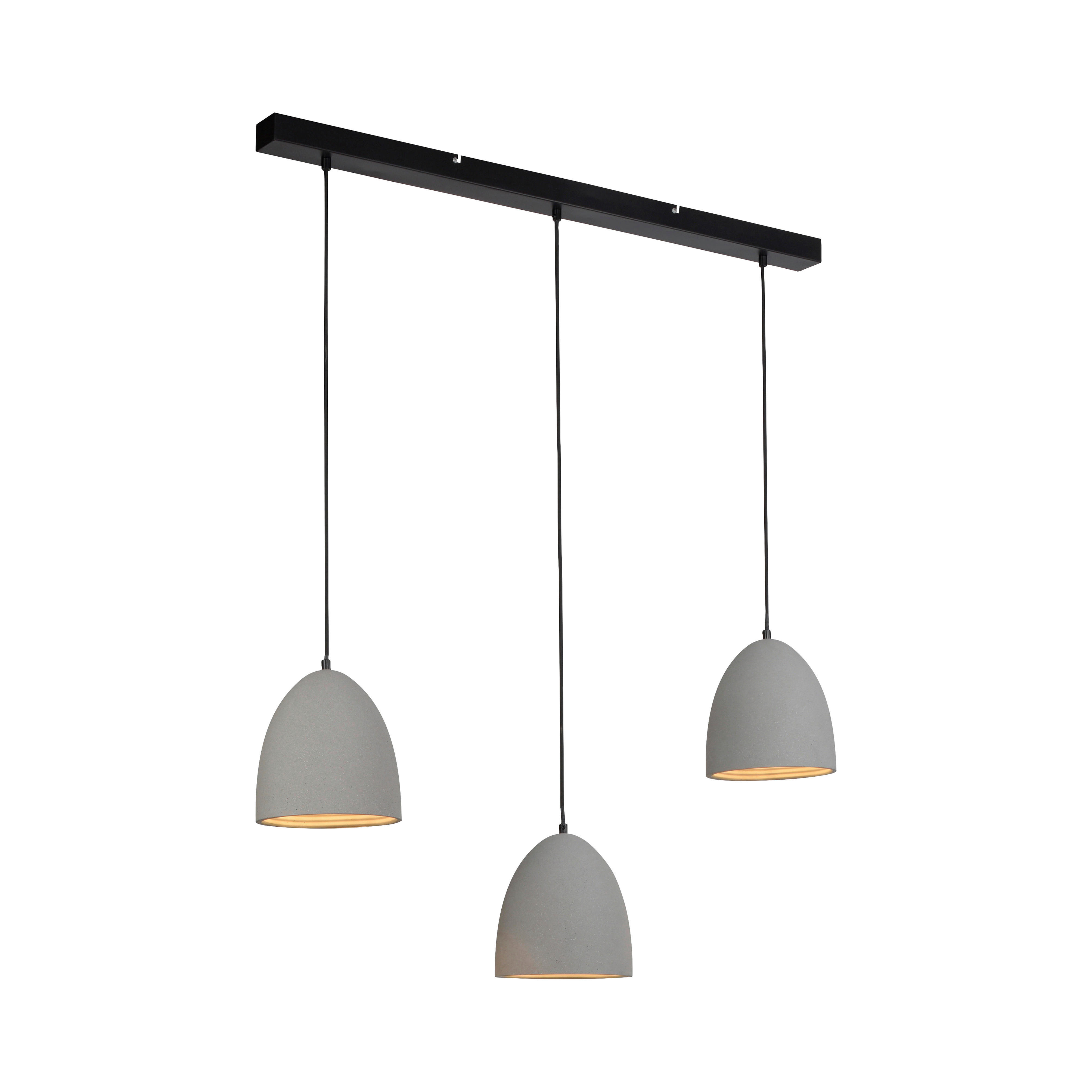 Paul Neuhaus Pendelleuchte ETON 2233-22 grau Beton Eisen B/H/D: ca. 21x120x100 cm E27 3 Brennstellen ETON - grau (100,00/120,00cm) - Paul Neuhaus