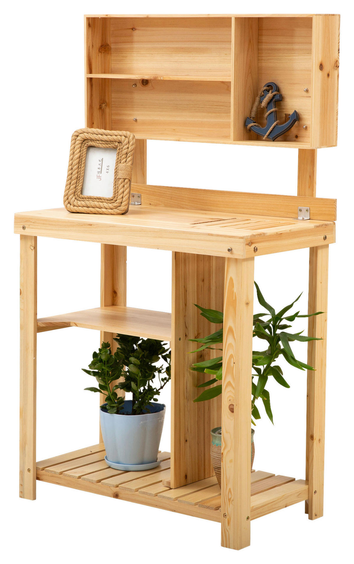 Outsunny Pflanztisch natur B/H/L: ca. 43x136,5x80 cm Gärtnertisch 845-385 - natur (80,00/43,00/136,50cm) - Outsunny