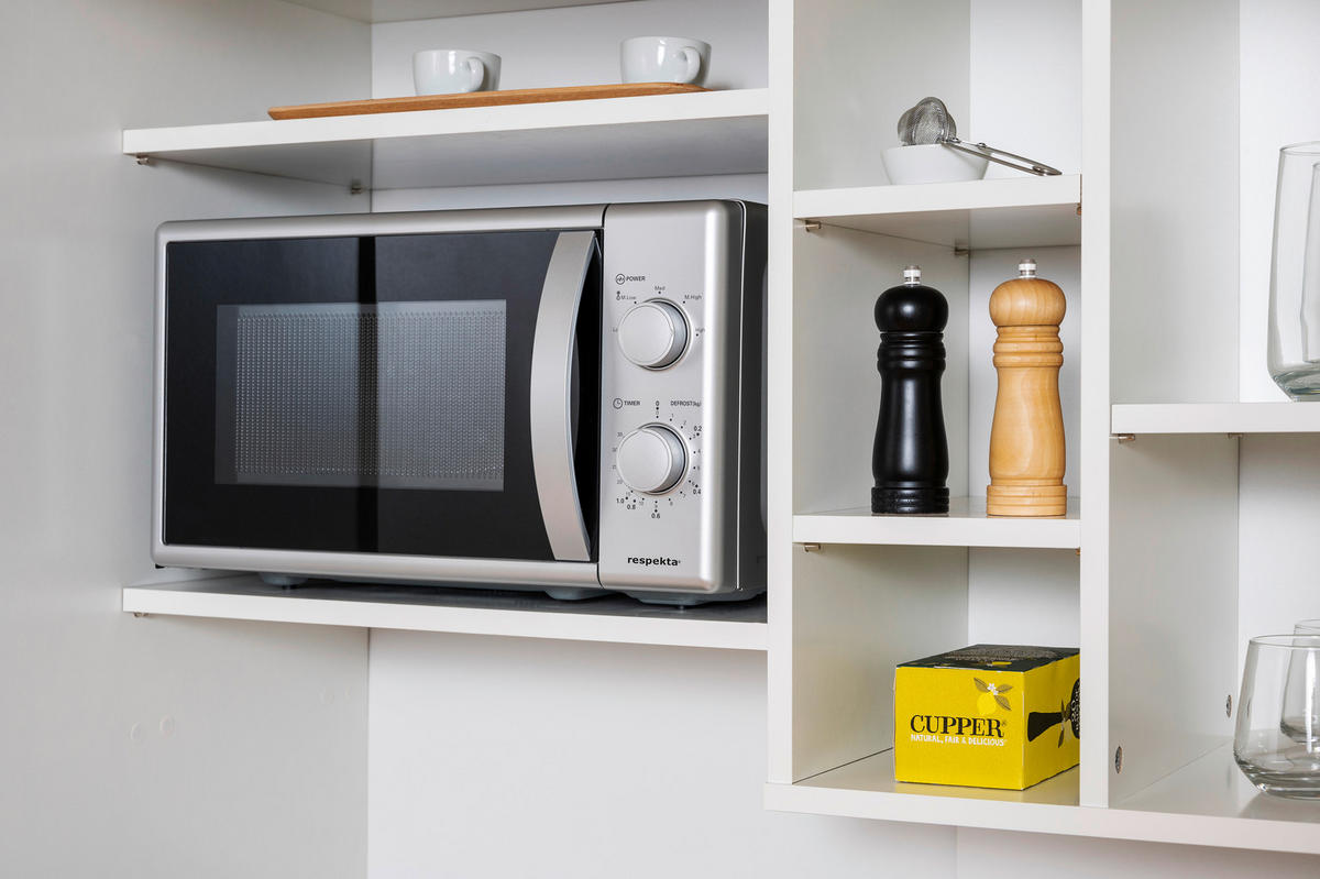 Respekta Schrankküche Economy schwarz matt B/H/T: ca. 104x193x67 cm Economy - weiß/schwarz (104,00/193,00/67,00cm) - Respekta