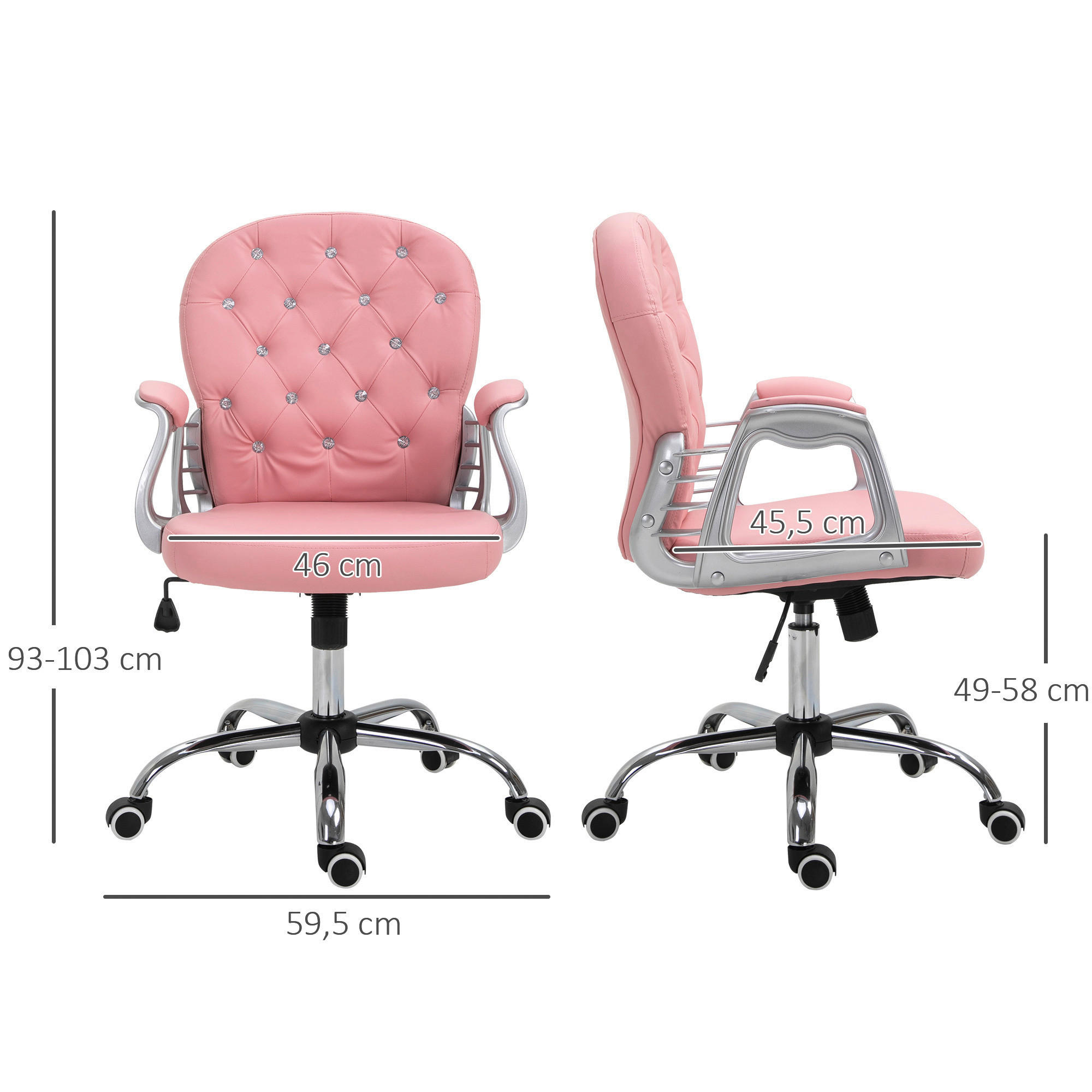 Drehstuhl 921-169V01PK rosa 921-169V01PK - rosa (60,50/59,50cm) - Vinsetto