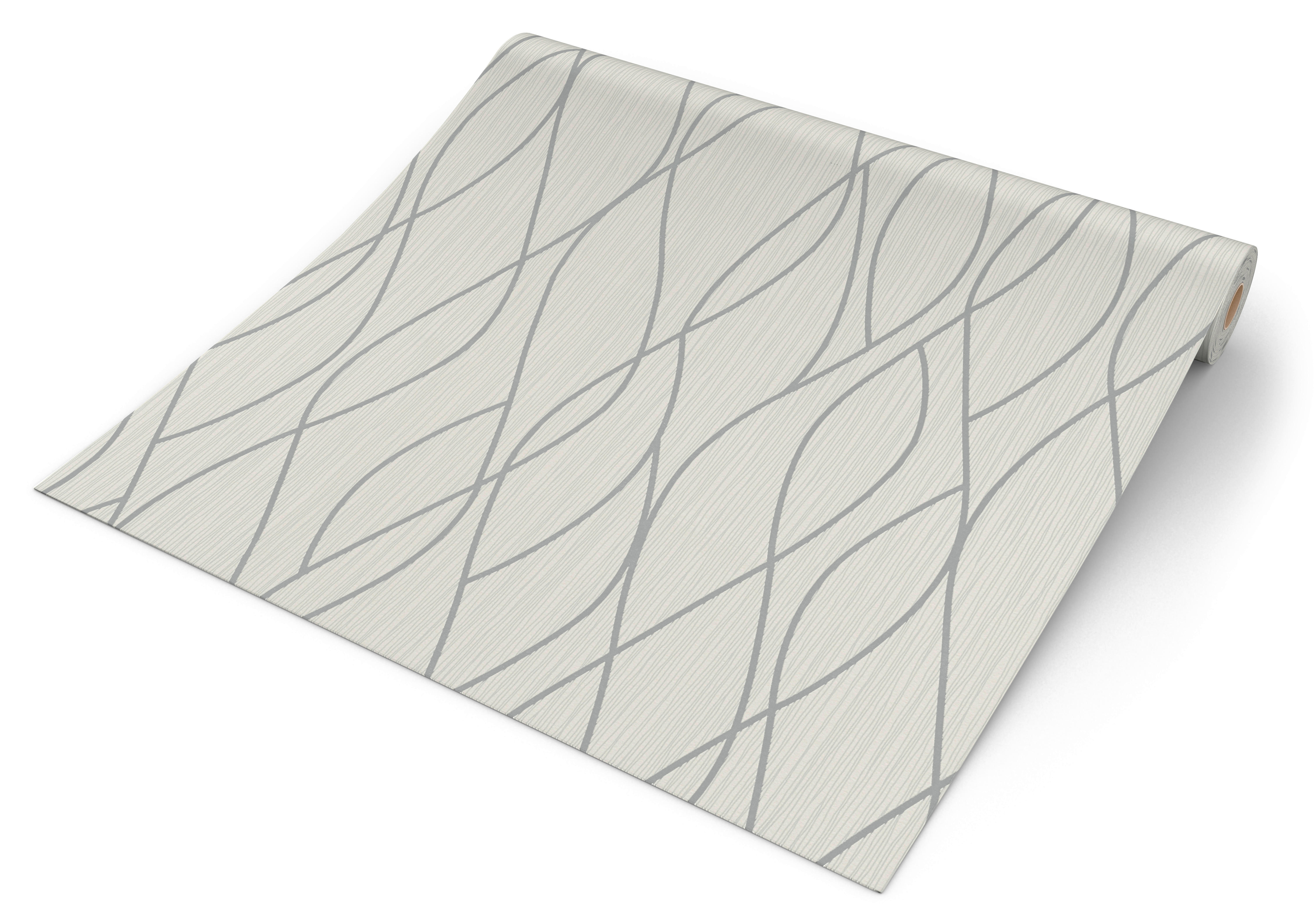 Vinyltapete Grafik Silbergrau B/L: ca. 53x1005 cm Vinyltapete_1431-81 - Silbergrau (53,00/1005,00cm)