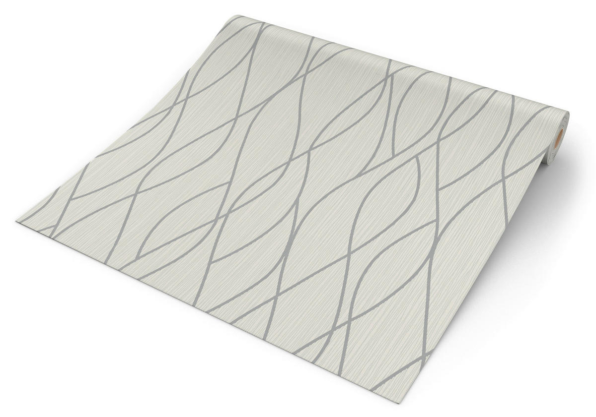 Vinyltapete Grafik Silbergrau B/L: ca. 53x1005 cm Vinyltapete_1431-81 - Silbergrau (53,00/1005,00cm)