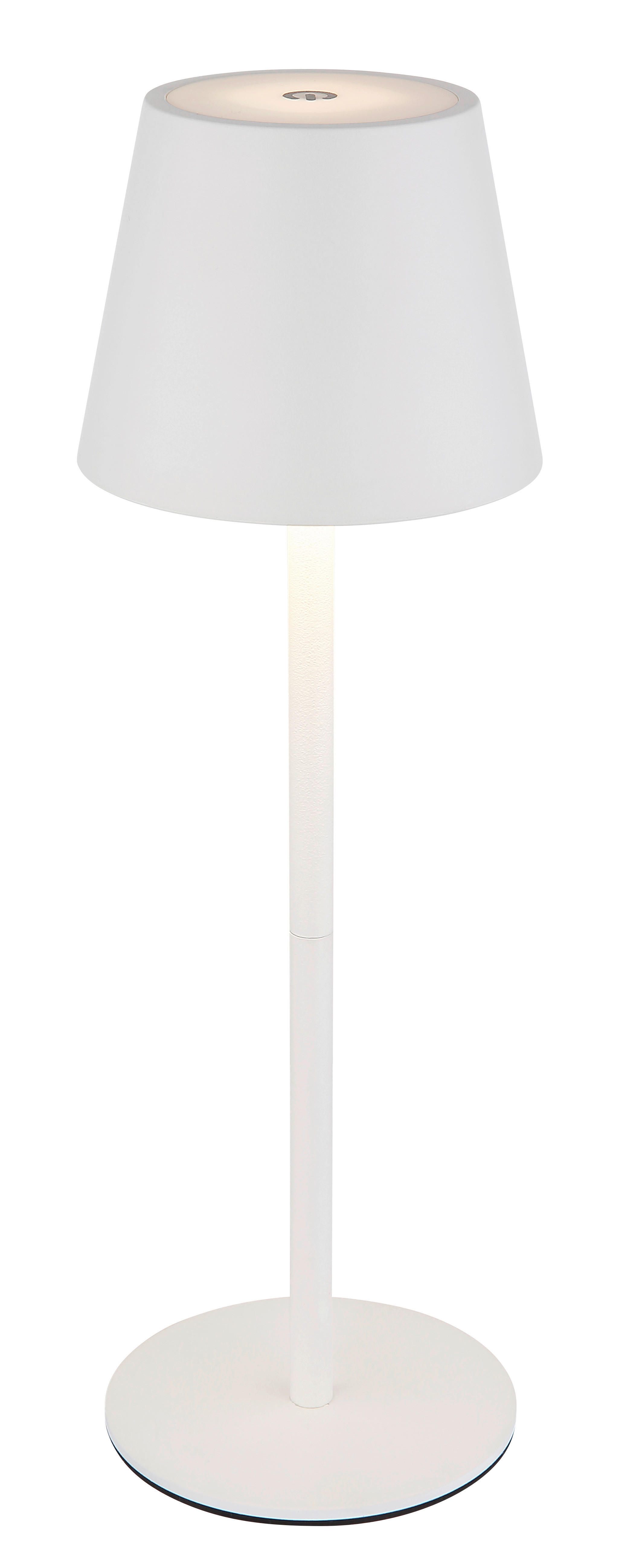 GLOBO LED-Tischleuchte Opal weiß Kunststoff Metall H/D: ca. 36x11,5 cm VANNIE I - weiß/Opal (11,50/36,00cm) - GLOBO