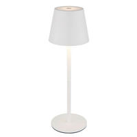 GLOBO LED-Tischleuchte Opal weiß Kunststoff Metall H/D: ca. 36x11,5 cm VANNIE I - weiß/Opal (11,50/36,00cm) - GLOBO