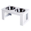 PawHut Futternapf weiß Edelstahl B/H/L: ca. 31x25x58 cm Futternapf - weiß (58,00/31,00/25,00cm) - PawHut