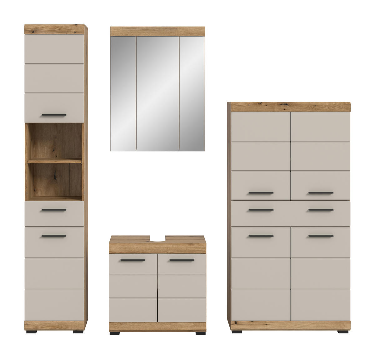 Badezimmer-Set Scout Evoke Oak Nachbildung Kaschmirgrau Nachbildung B/H/T: ca. 201x191x34 cm Scout - Kaschmirgrau (201,00/191,00/34,00cm) - xonox.home