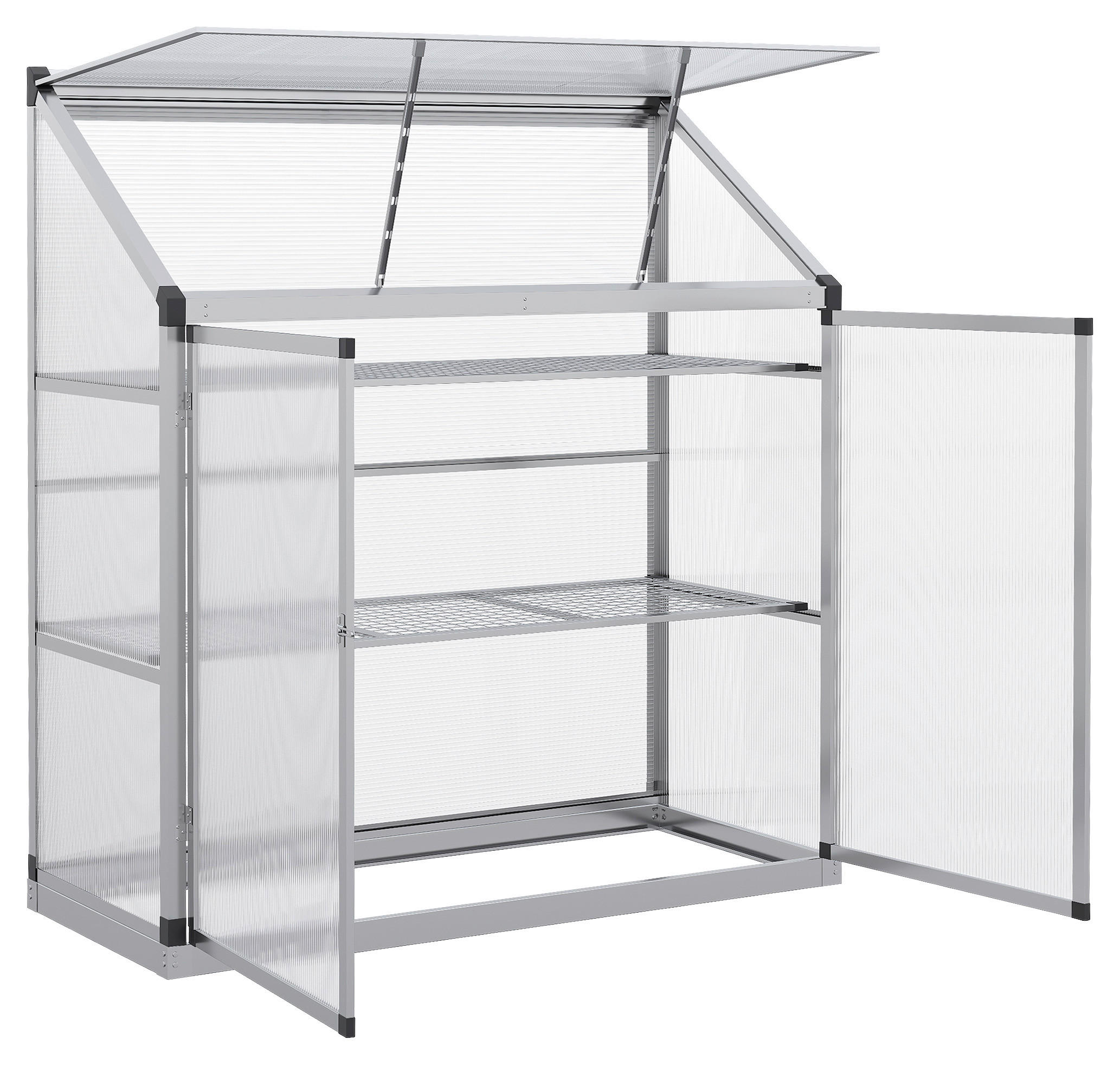 Outsunny Gewächshaus B/H/L: ca. 58x139,5x131 cm Gewächshaus - silber (131,00/58,00/139,50cm) - Outsunny