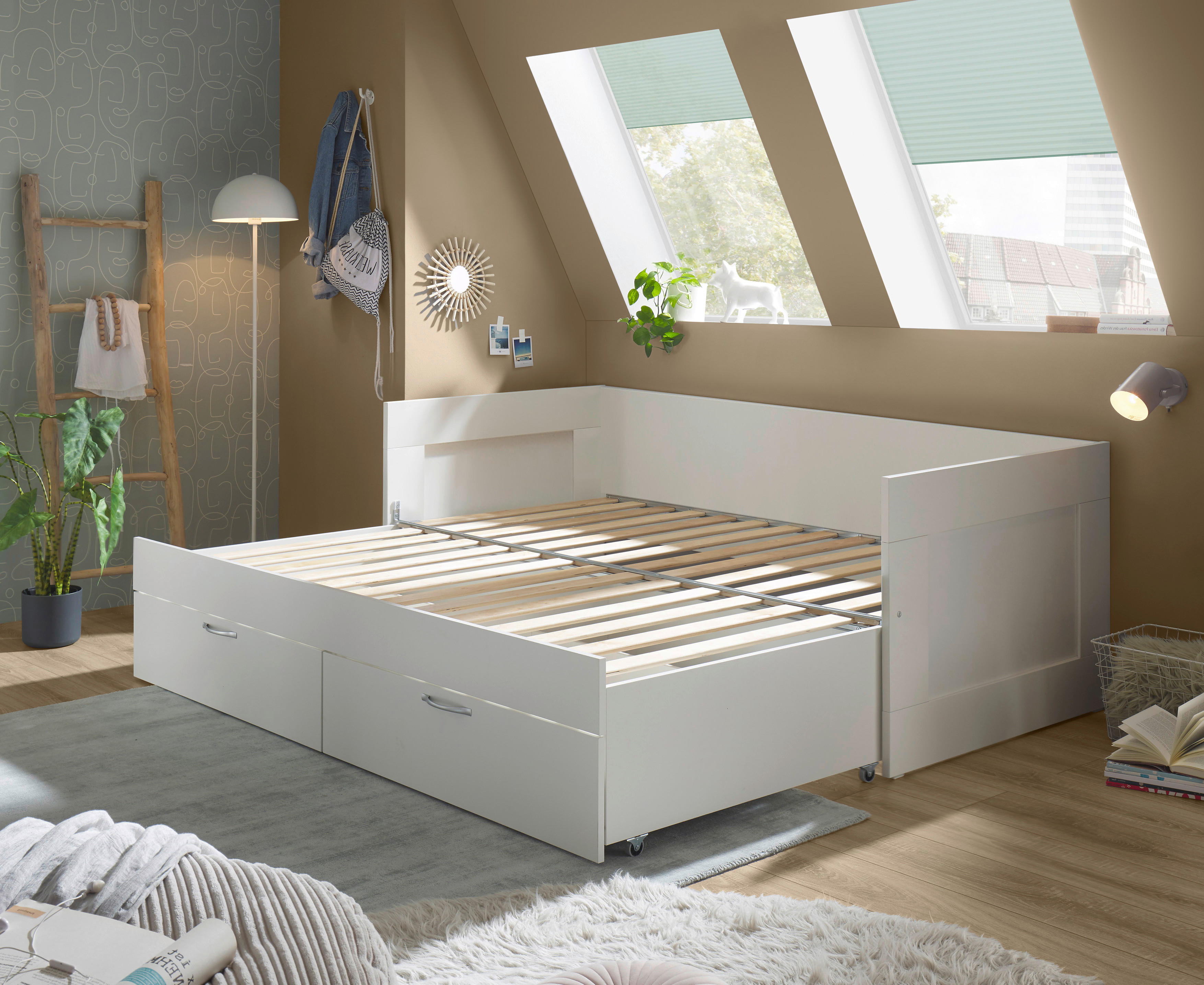 Funktionsbett weiß Liegefläche B/L: ca. 90x200 cm Lombas_Funktionsbett - weiß (204,00/68,00/97,00cm)