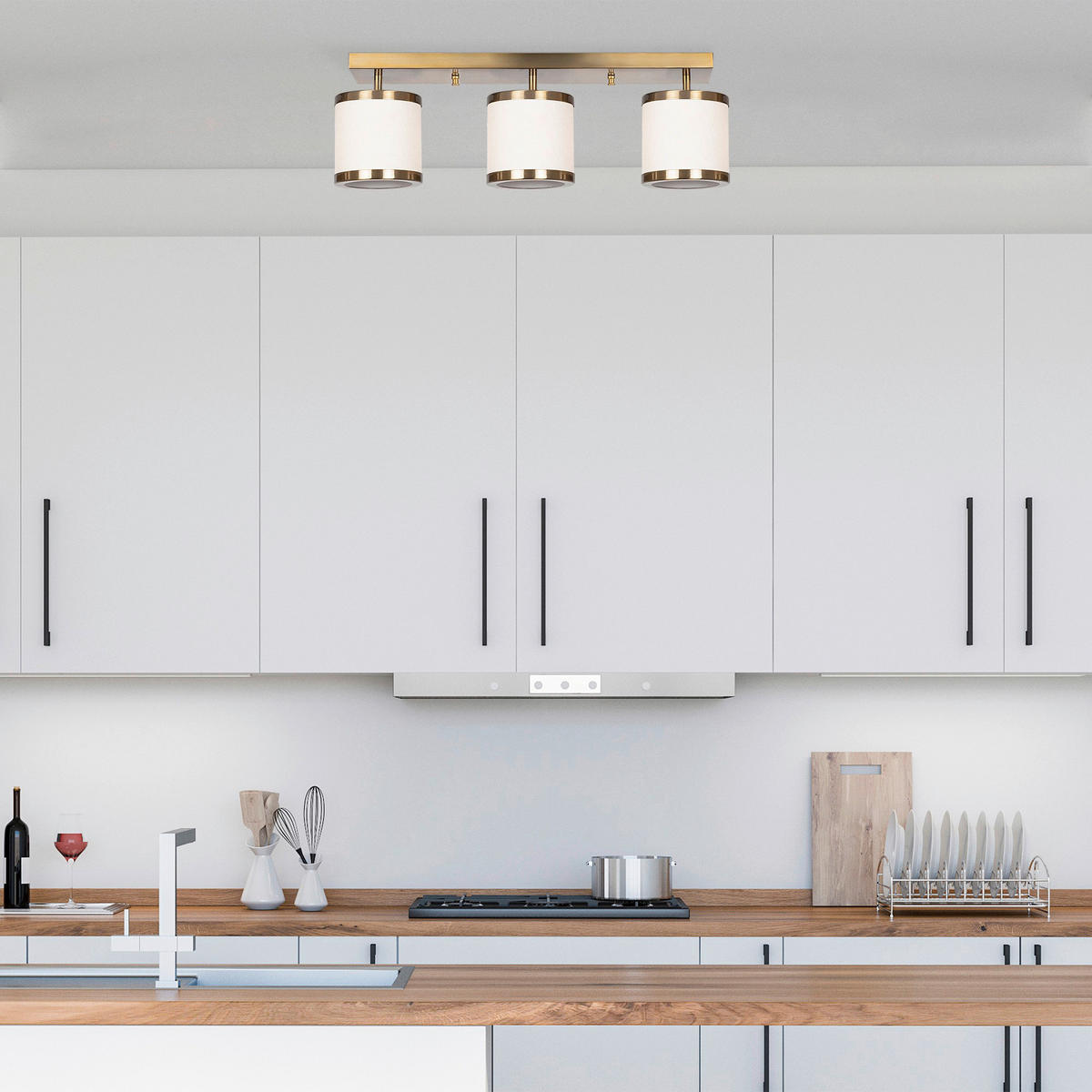 Opviq Deckenleuchte Way-11635 B/H/T/L: ca. 66x21x15x66 cm E27 3 Brennstellen Way - (66,00/66,00/21,00cm) - Opviq