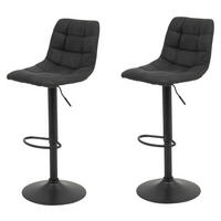 Barhocker Yvonne 2er Set anthrazit Vintage Microfaser B/H/T: ca. 43x113x44 cm Yvonne 2er Set - anthrazit/grau (43,00/113,00/44,00cm) - Hela