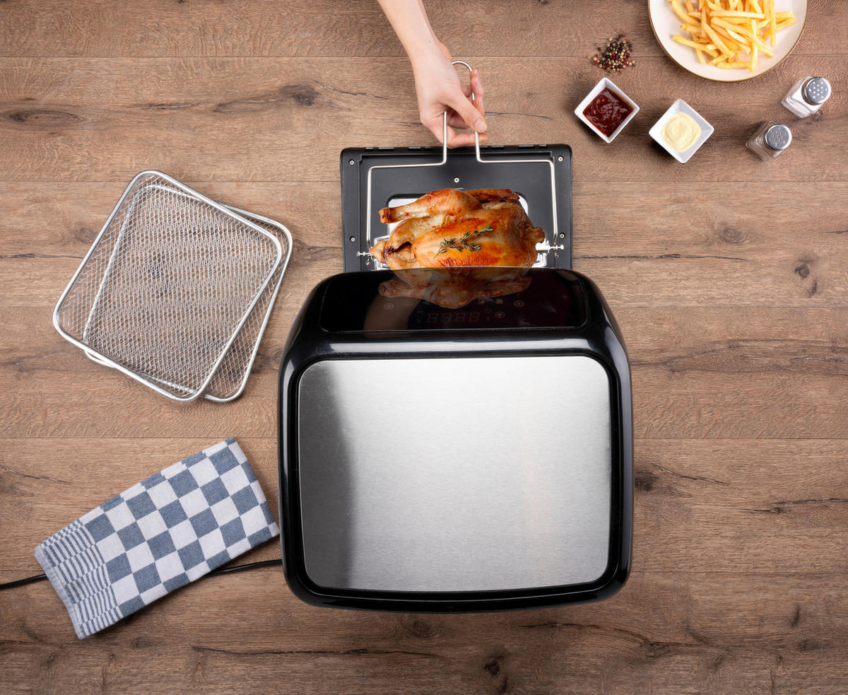 Alpina Heißluftfritteuse schwarz Kunststoff ca. 2 l Heißluftofen/-Fritteuse - schwarz (2,00l) - Alpina