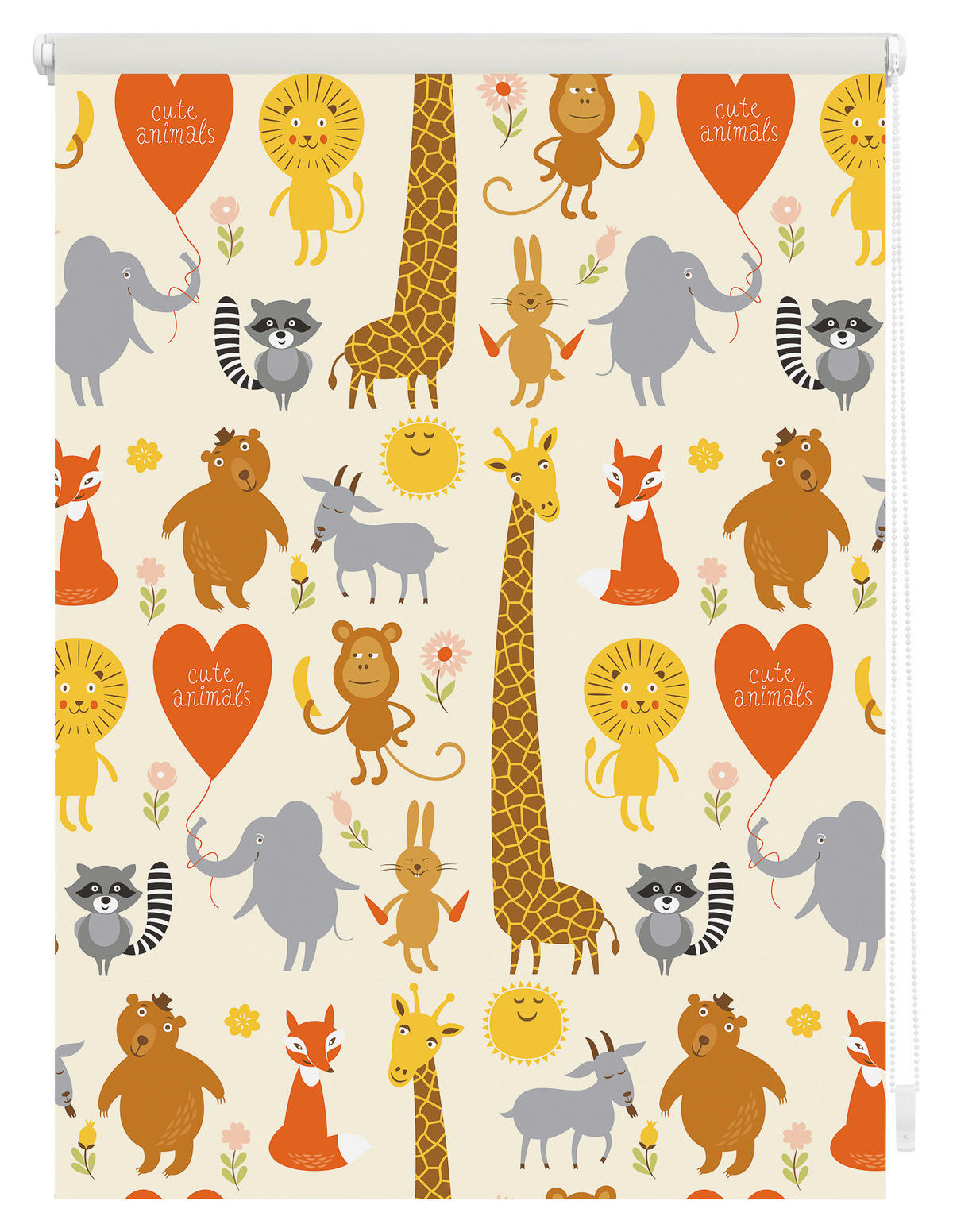 LICHTBLICK Verdunkelungsrollo Cute Animals gelb B/L: ca. 70x150 cm Cute Animals - gelb (70,00/150,00cm) - LICHTBLICK