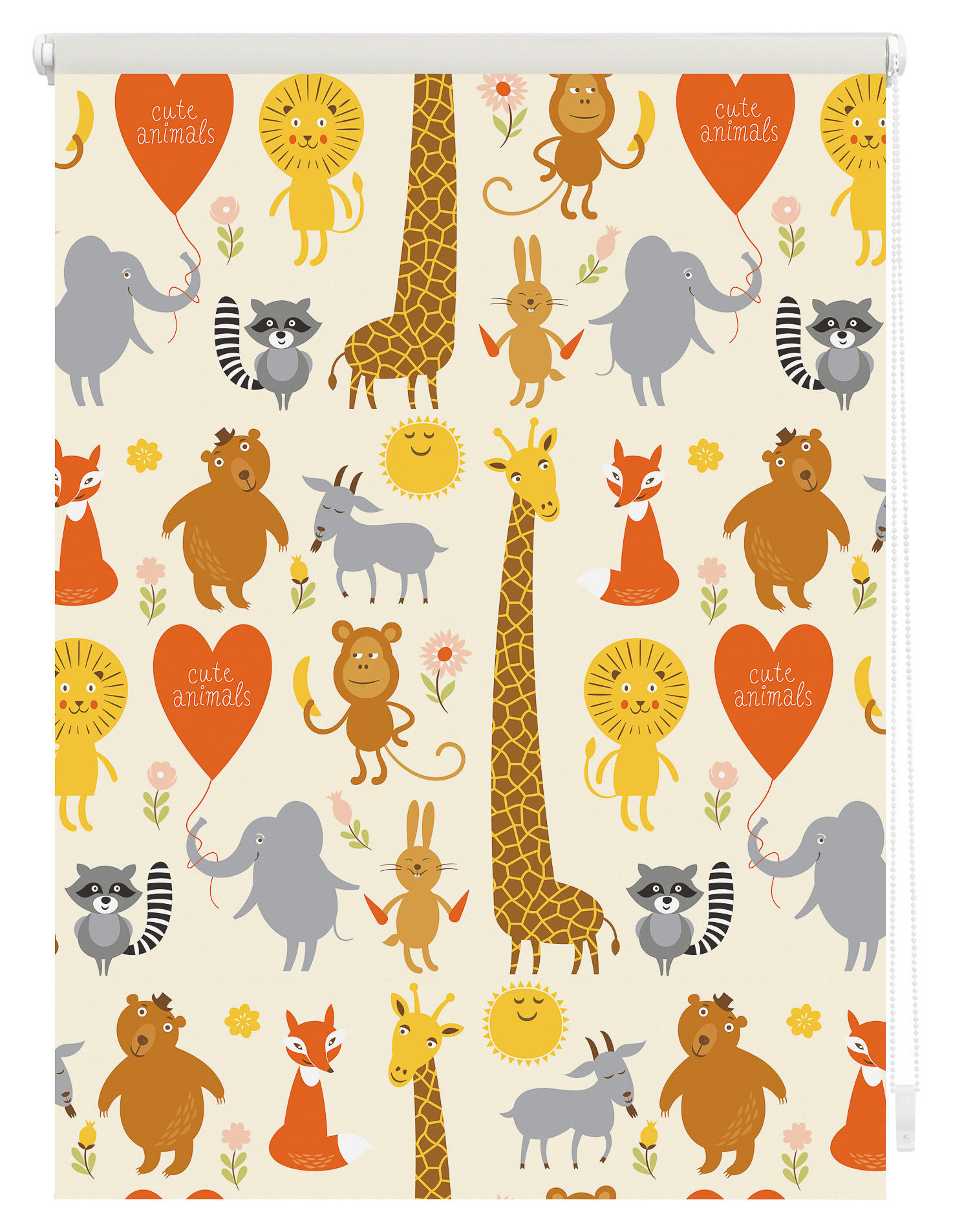 Thumbnail - LICHTBLICK Verdunkelungsrollo Cute Animals gelb B/L: ca. 45x150 cm