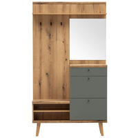 Kompaktgarderobe Alva Eiche Evoke Coast Nachbildung salbei B/H/T: ca. 110x200x34 cm Alva - Eiche/salbei (110,00/200,00/34,00cm)