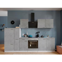 Respekta Küchenblock Malia Beton Optik B/H/T: ca. 300x200x60 cm Malia - Beton/weiß (300,00/200,00/60,00cm) - Respekta