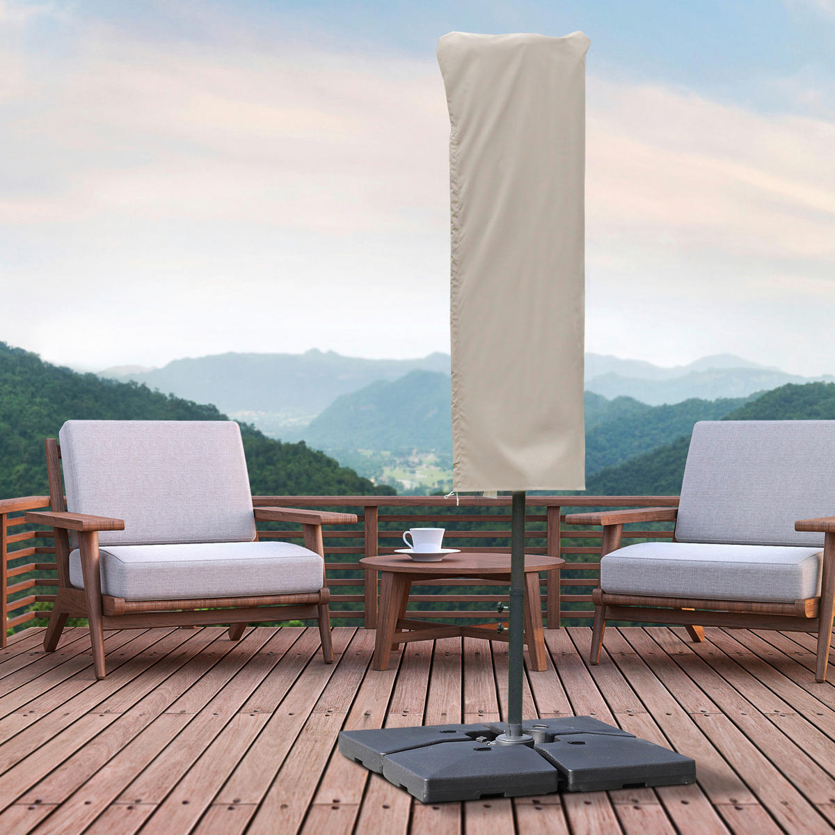 Outsunny Sonnenschirm Schutzhülle wetterfest Sonnenschirm_Schutzhülle_wetterfest - khaki (63,00/164,00cm) - Outsunny