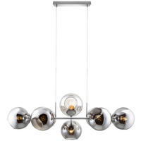 Nowa Pendelleuchte 31240802 nickel matt Rauchglas Metall B/H/T: ca. 100x150x38 cm E27 8 Brennstellen PILAR - nickel matt (100,00/150,00/38,00cm) - Nowa