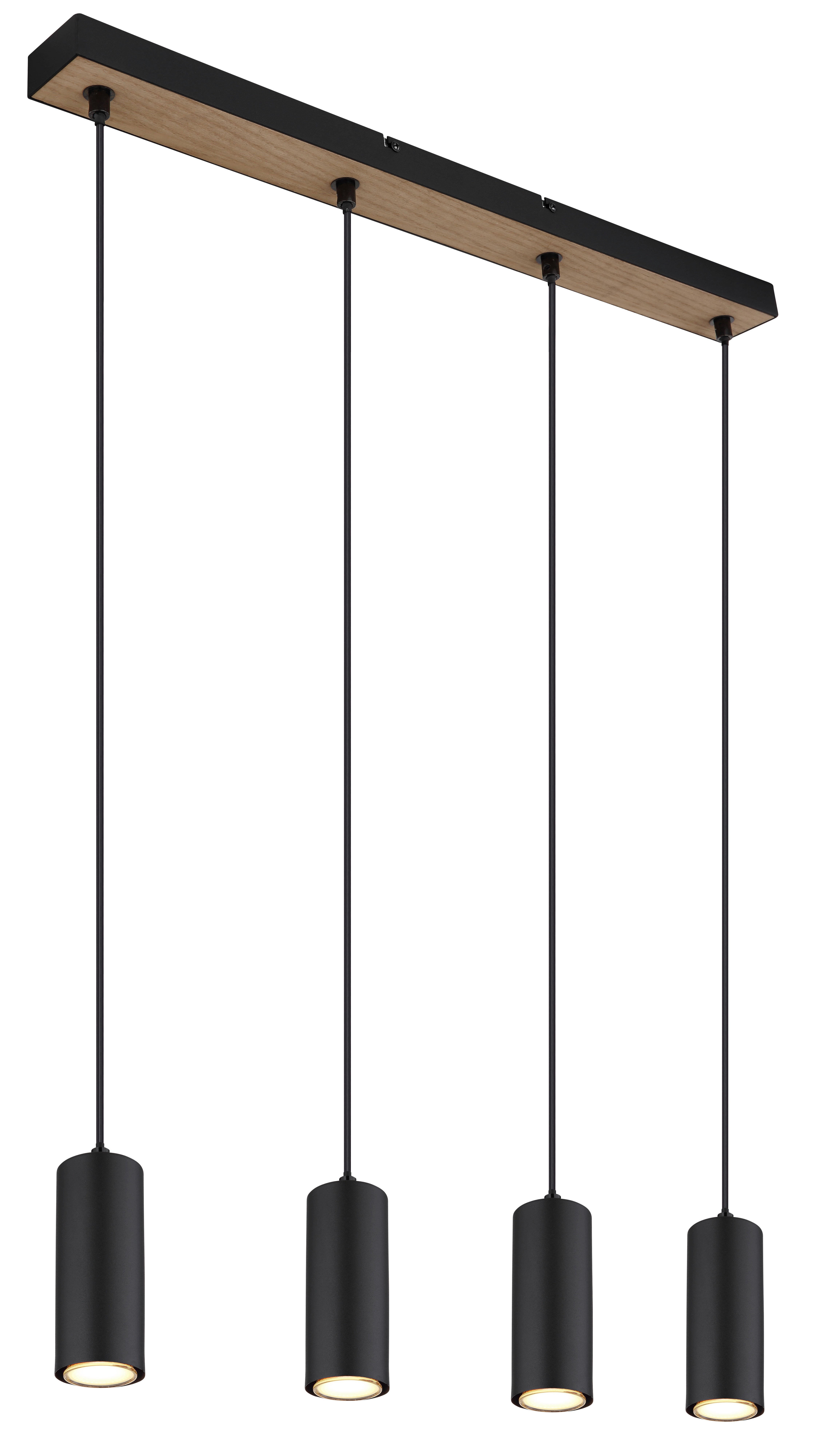 GLOBO Pendelleuchte schwarz Metall B/H/T: ca. 6x120x65 cm GU10 4 Brennstellen ROBBY - schwarz (6,00/120,00/65,00cm) - GLOBO