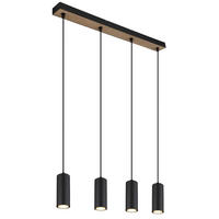 GLOBO Pendelleuchte schwarz Metall B/H/T: ca. 6x120x65 cm GU10 4 Brennstellen ROBBY - schwarz (6,00/120,00/65,00cm) - GLOBO