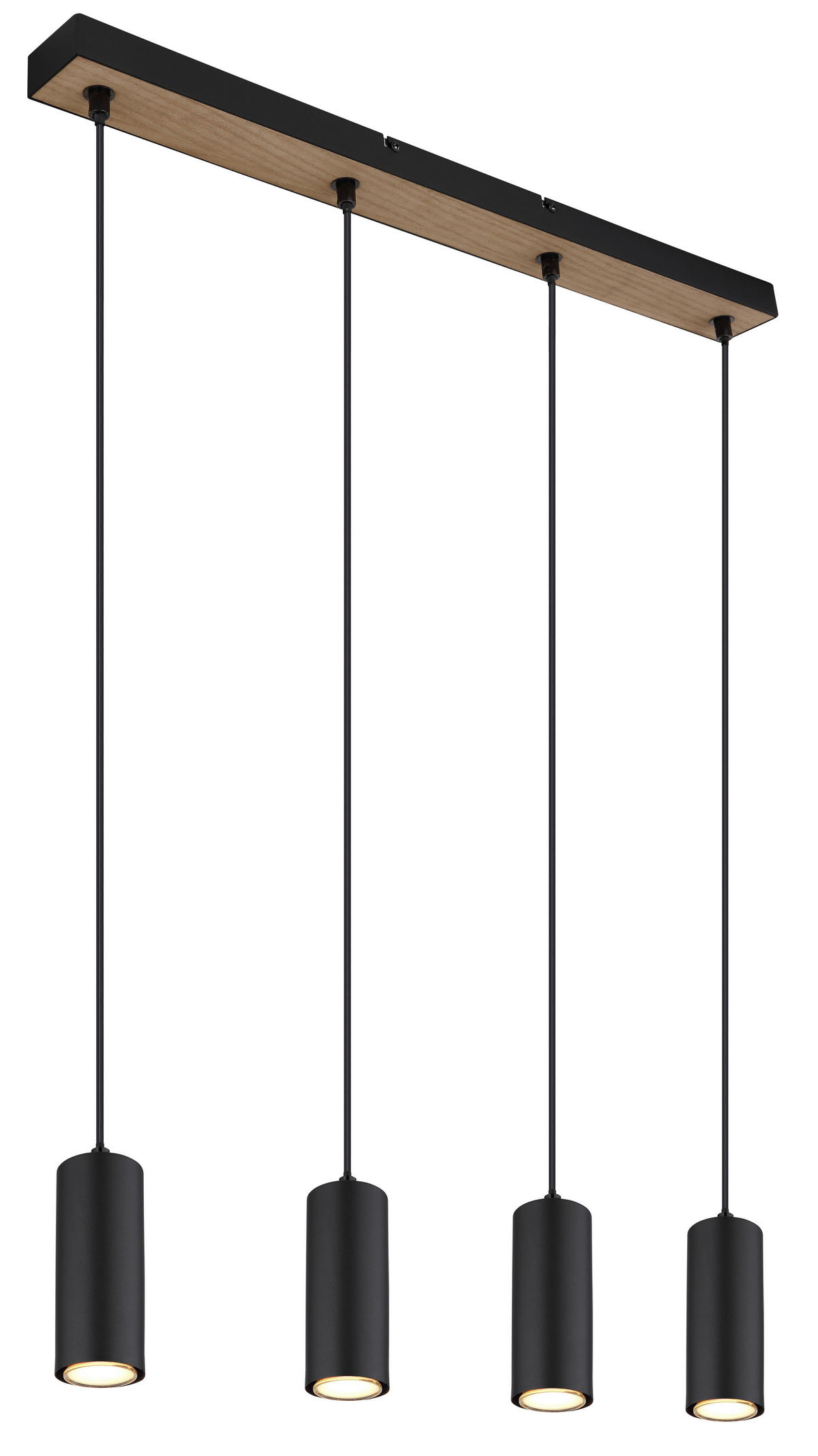 GLOBO Pendelleuchte schwarz Metall B/H/T: ca. 6x120x65 cm GU10 4 Brennstellen ROBBY - schwarz (6,00/120,00/65,00cm) - GLOBO