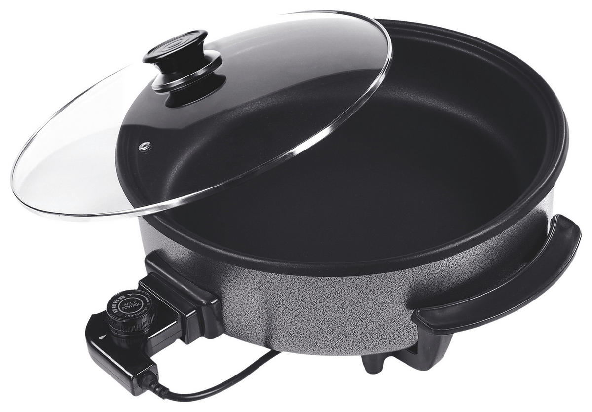 SCHÄFER Elektrische Multipfanne 20371 schwarz Metall Glas H/D: ca. 9x42 cm Elektrische_Multipfanne 20371 - schwarz (42,00/9,00cm) - SCHÄFER