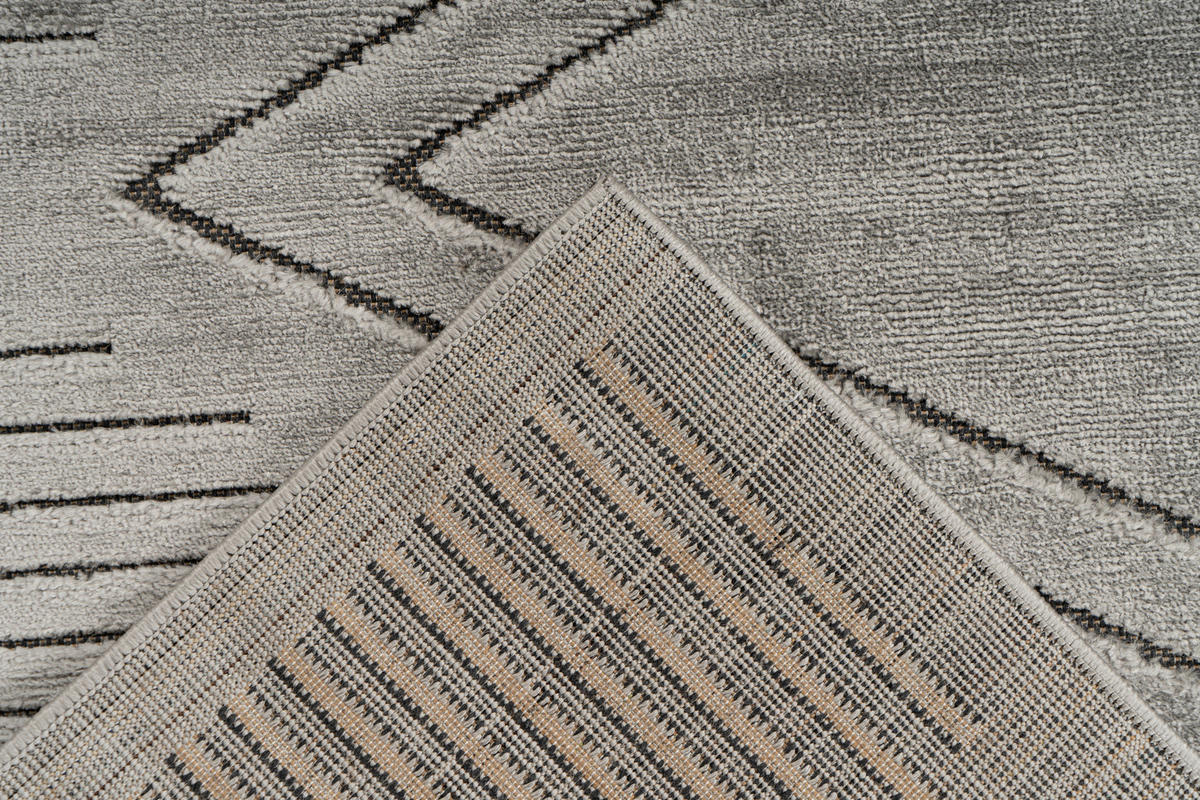 Kayoom Kurzflorteppich Madlen 125 grau B/H/L: ca. 160x0,9x230 cm Madlen 125 - grau (230,00/160,00/0,90cm) - Kayoom