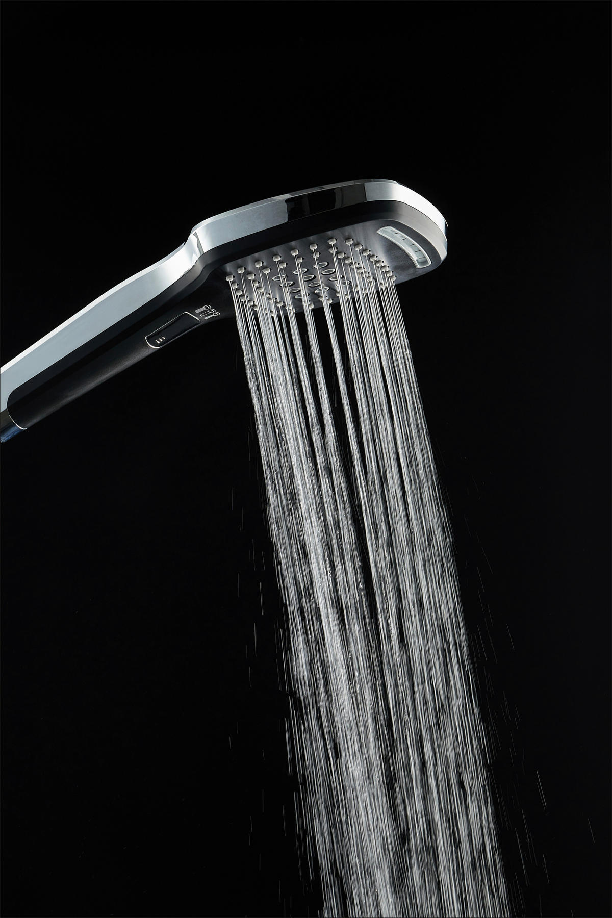 Handbrause schwarz B/H/L: ca. 4x12x26 cm Handbrause_Square-3_Pocoline - schwarz/Chrom (26,00/4,00/12,00cm) - POCOline