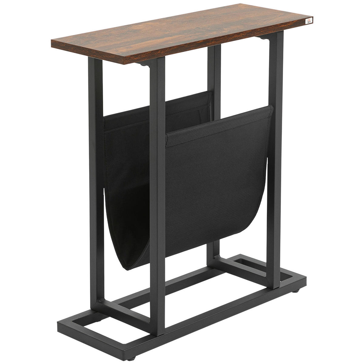 HOMCOM Beistelltisch schwarz Spanplatte B/H/L: ca. 19x49x55 cm Beistelltisch - dunkelbraun/schwarz (55,00/19,00/49,00cm) - HOMCOM