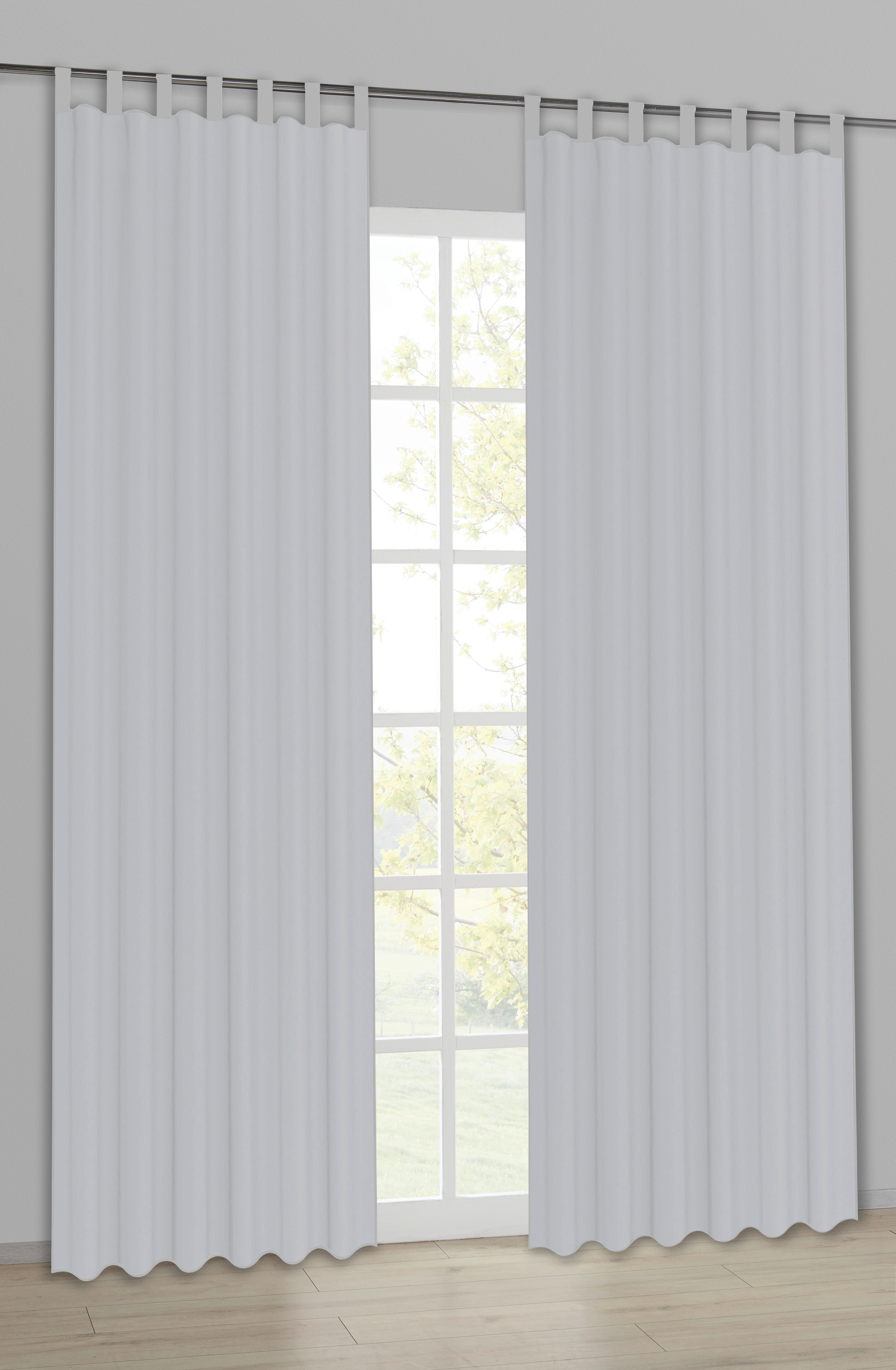 Kombivorhang Nouveau silber B/L: ca. 140x245 cm Nouveau - silber (140,00/245,00cm) - POCOline
