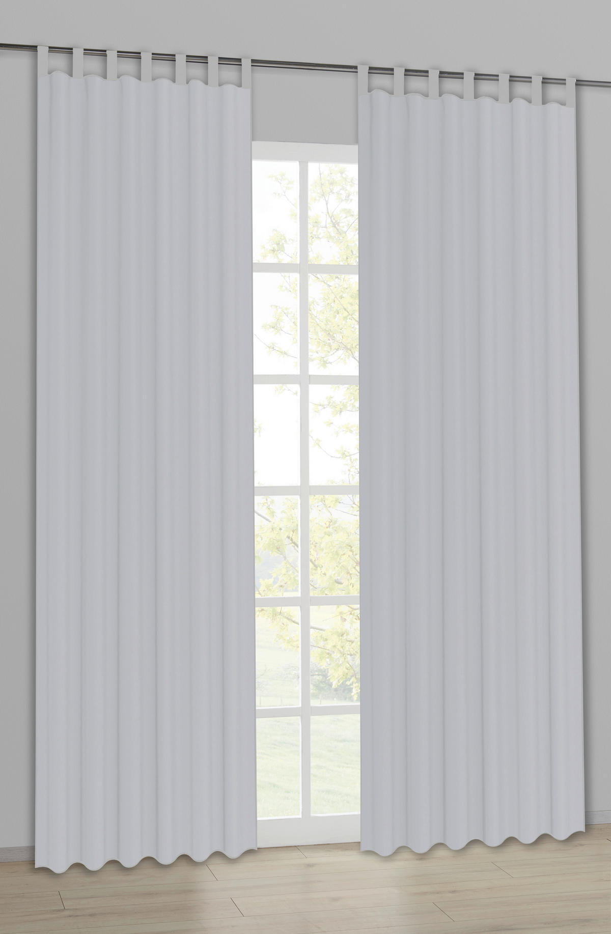 POCOline Kombivorhang Nouveau silber B/L: ca. 140x245 cm Nouveau - silber (140,00/245,00cm) - POCOline