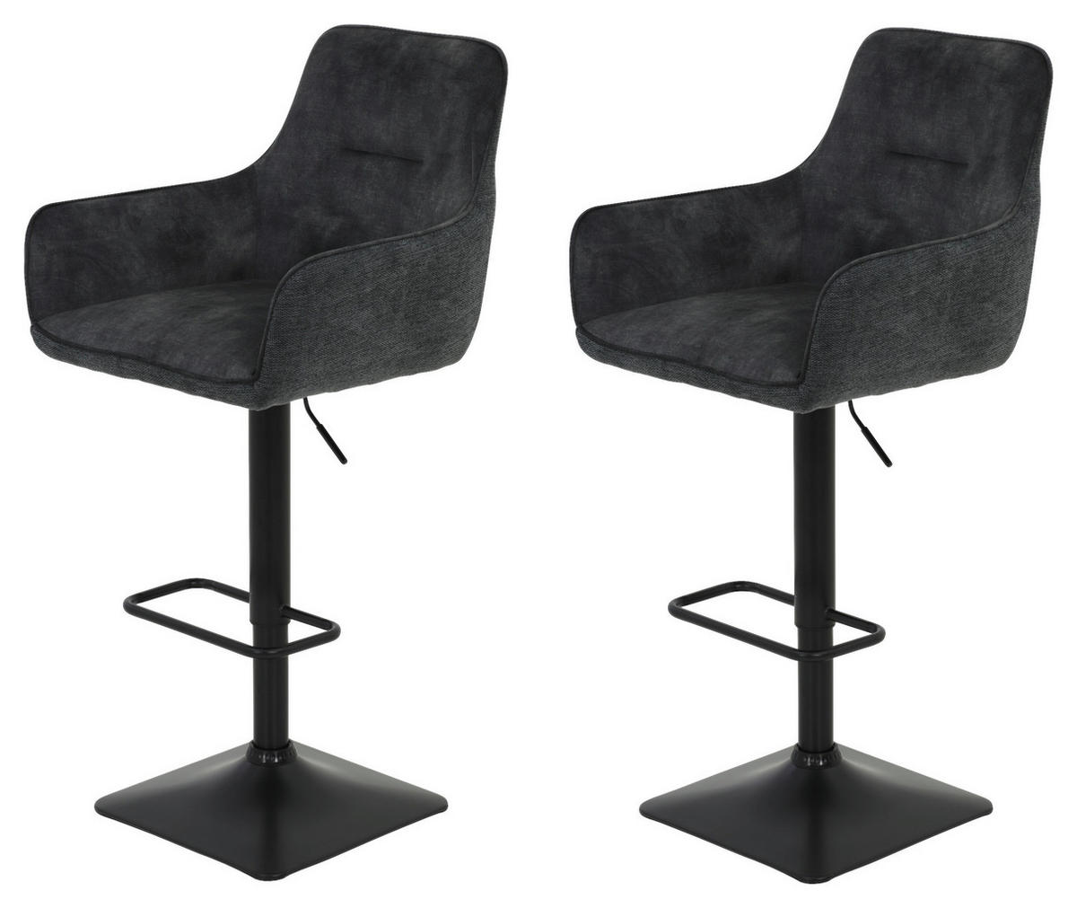 Barhocker Dora, 2er-Set anthrazit B/H/T: ca. 51x117x57 cm Dora, 2er-Set - anthrazit (51,00/117,00/57,00cm) - Hela